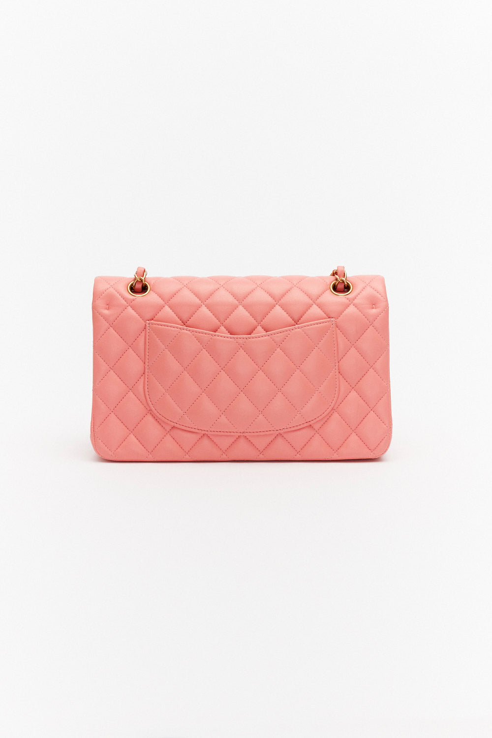 Chanel Medium Pink Classic Double Flap Bag in Lambskin Leather with Gold Hardware