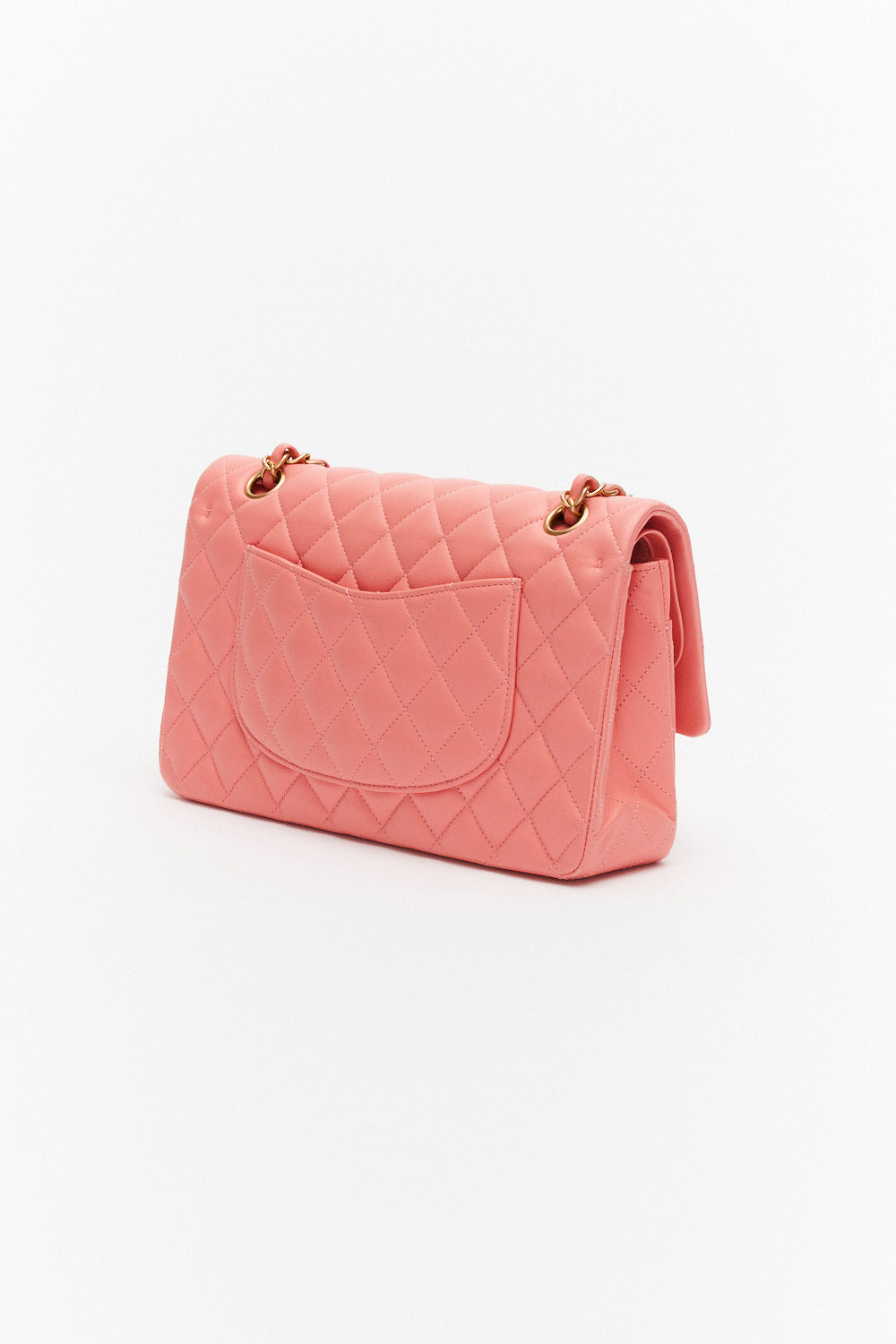 Chanel Medium Pink Classic Double Flap Bag in Lambskin Leather with Gold Hardware