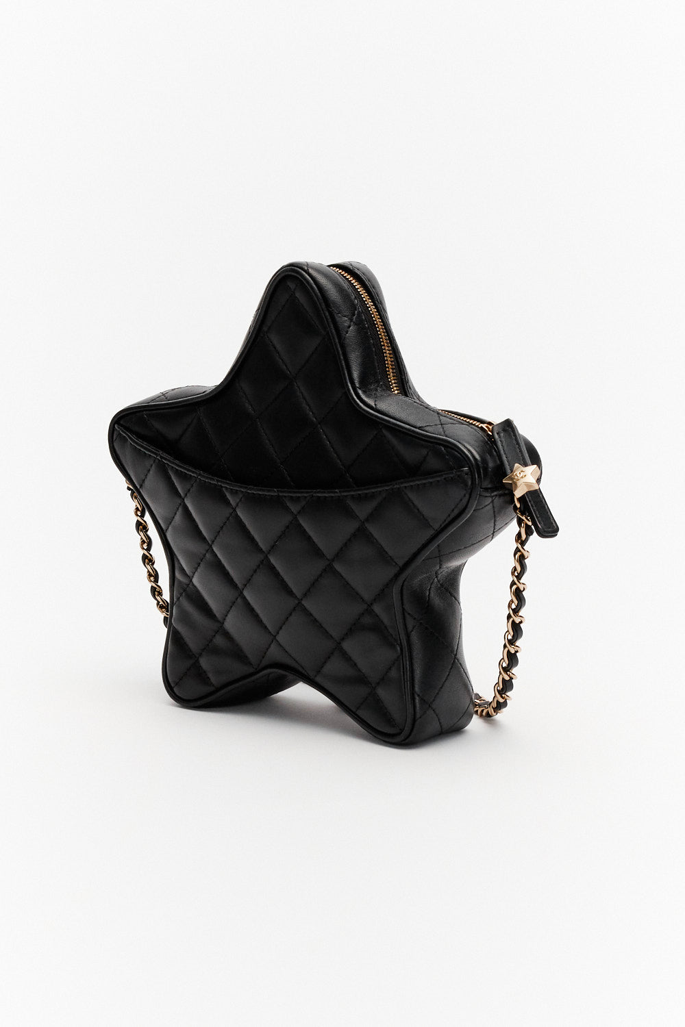 Chanel Limited Edition Black Star Bag in Lambskin Leather with Gold Hardware