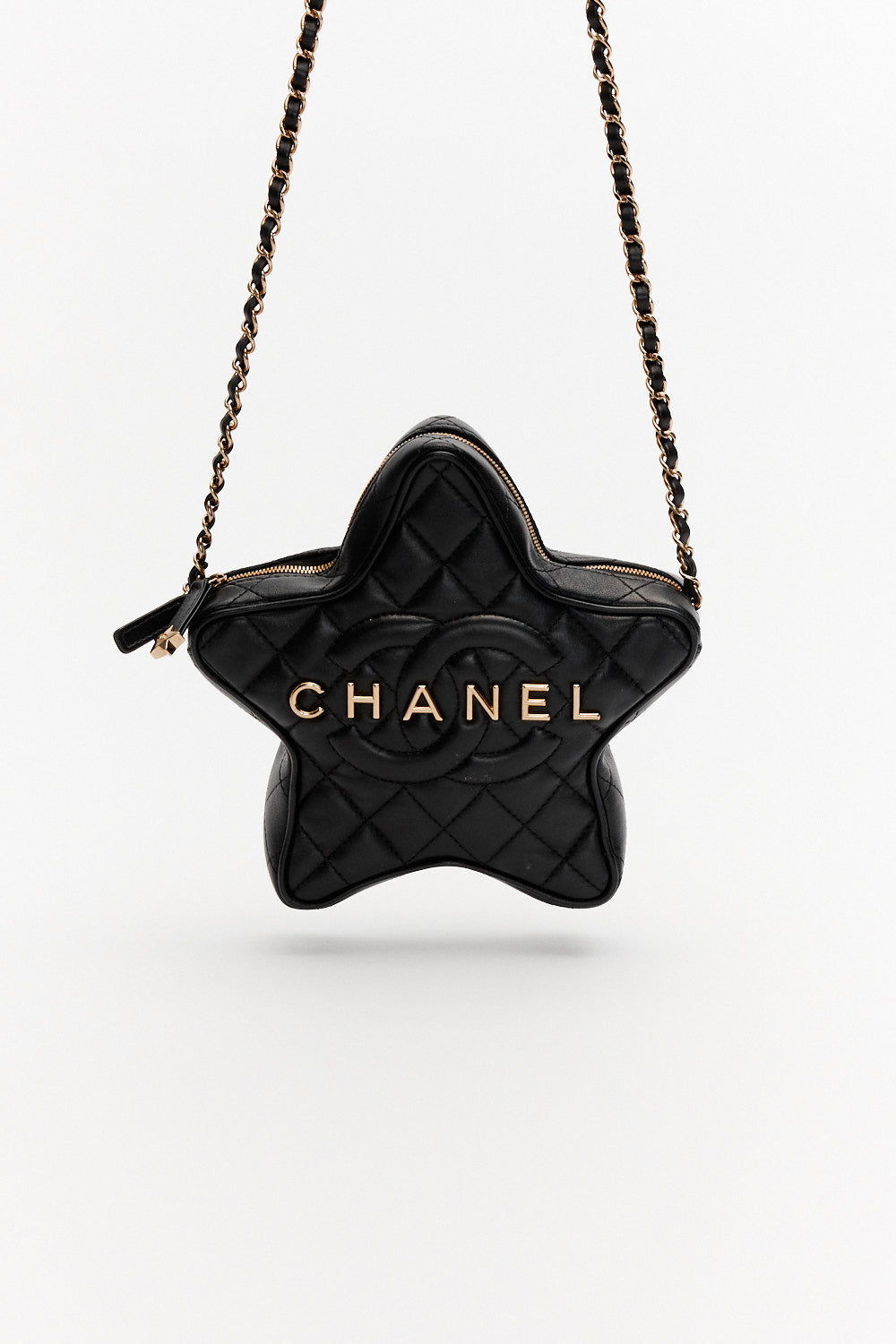 Chanel Limited Edition Black Star Bag in Lambskin Leather with Gold Hardware