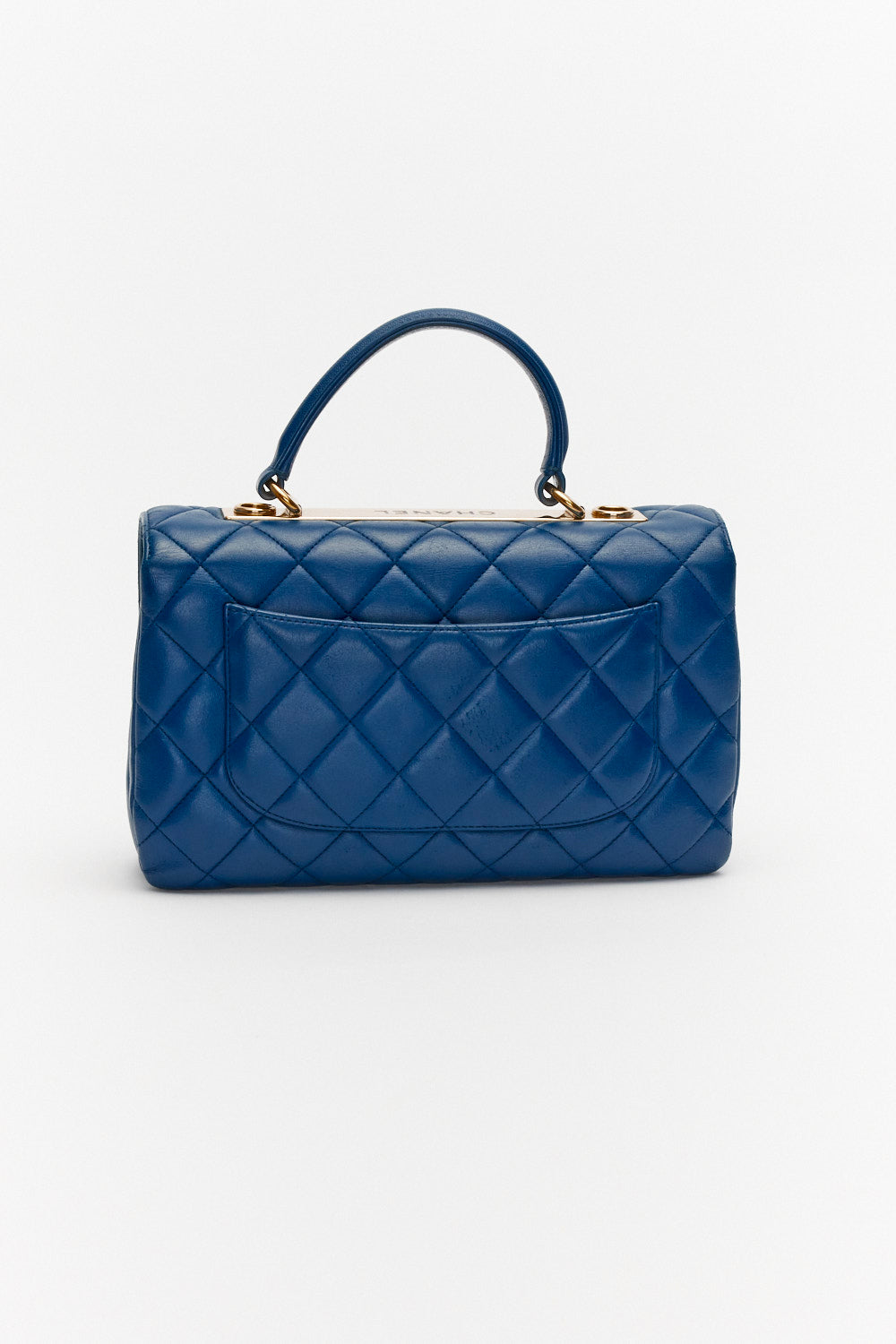 Chanel Medium Blue Trendy CC Top Handle in Lambskin Leather with Gold Hardware