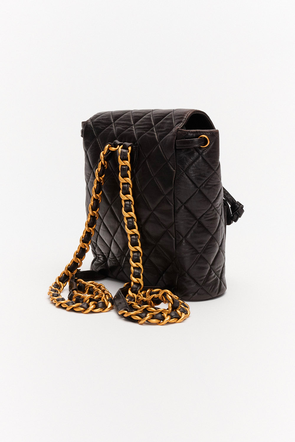 Chanel Vintage Black Lambskin Leather Duomo Backpack