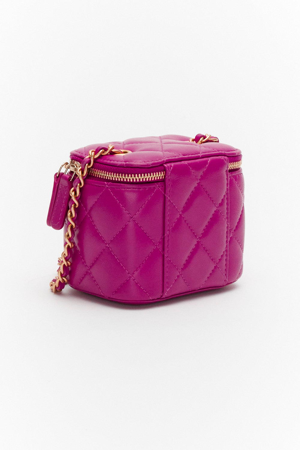 Chanel Mini Purple Pearl Crush Vanity Case in Quilted Lambskin with Gold Hardware