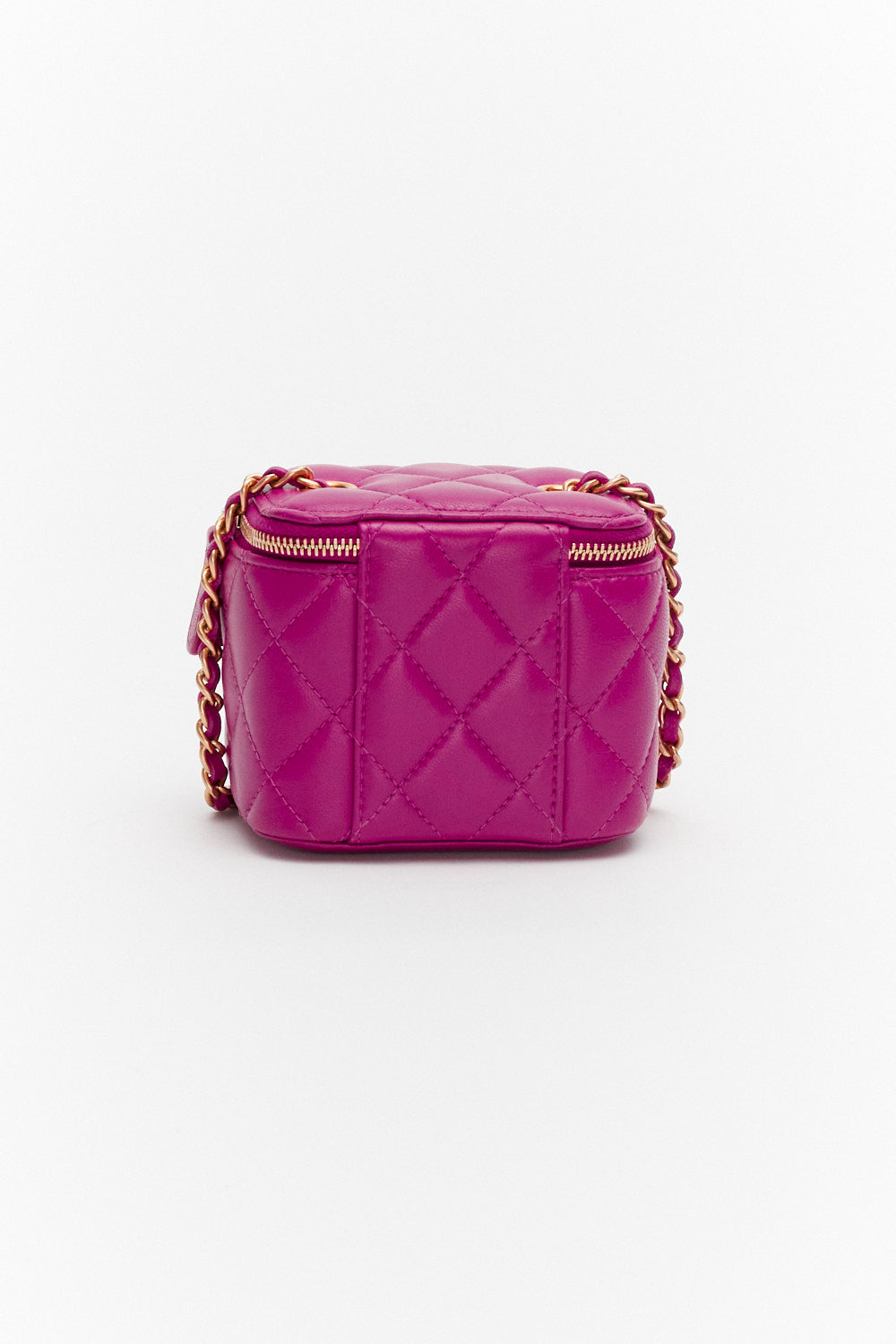 Chanel Mini Purple Pearl Crush Vanity Case in Quilted Lambskin with Gold Hardware