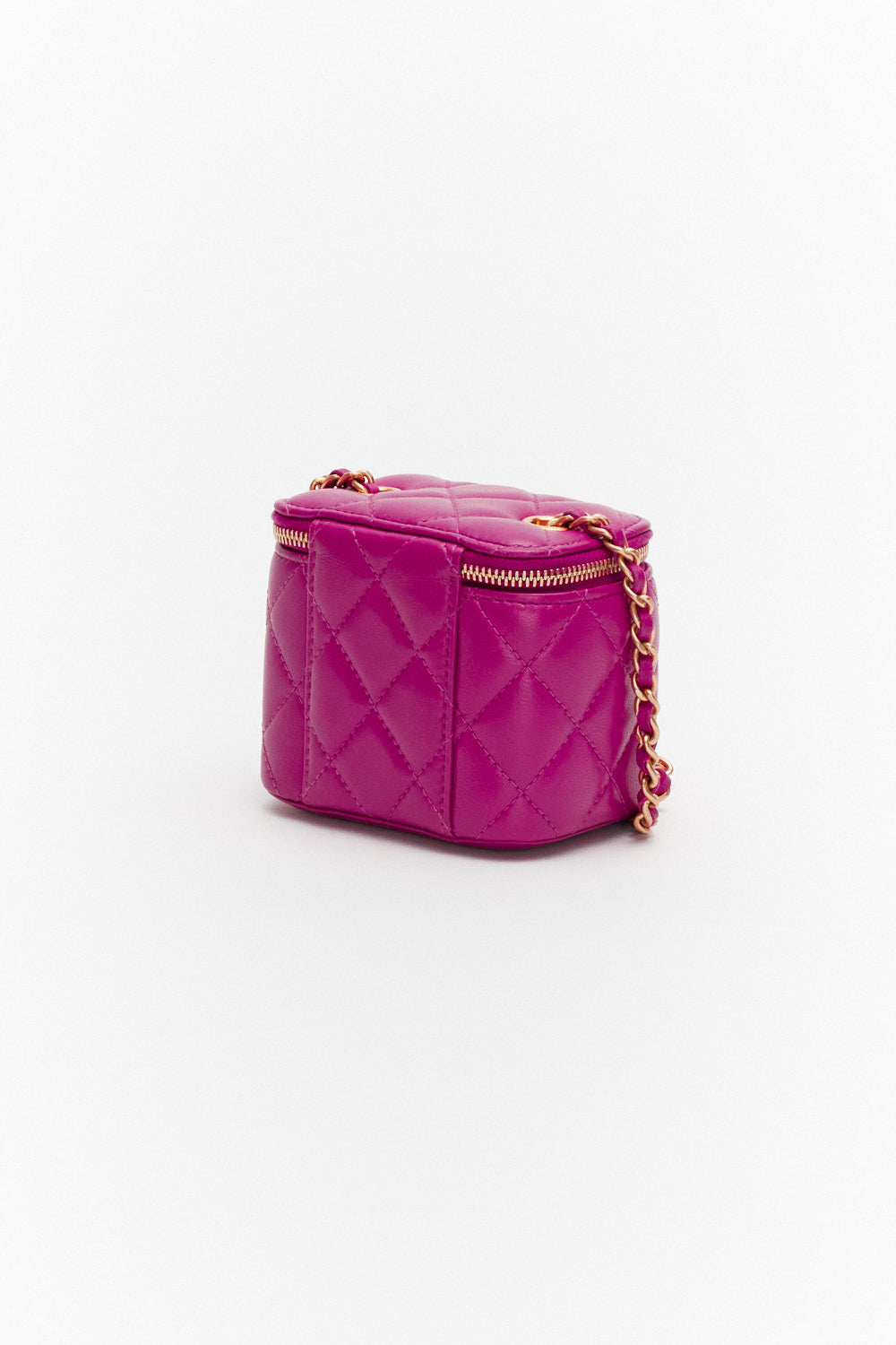 Chanel Mini Purple Pearl Crush Vanity Case in Quilted Lambskin with Gold Hardware