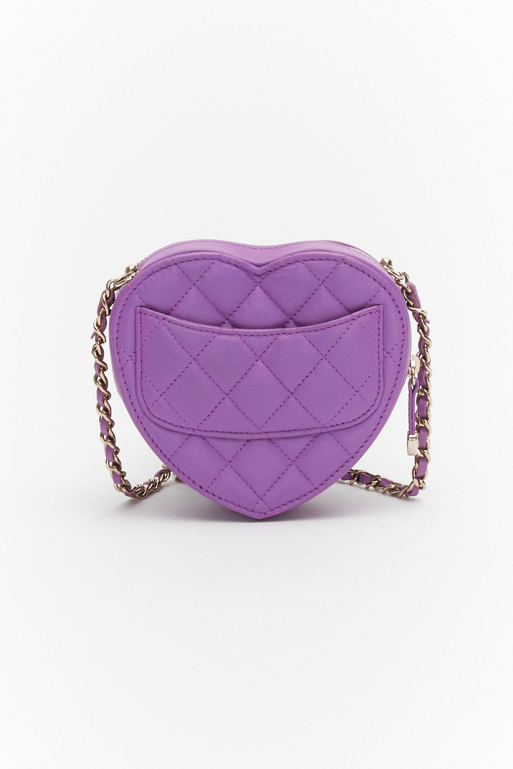 Chanel Mini Heart Bag in Purple with Lambskin Leather