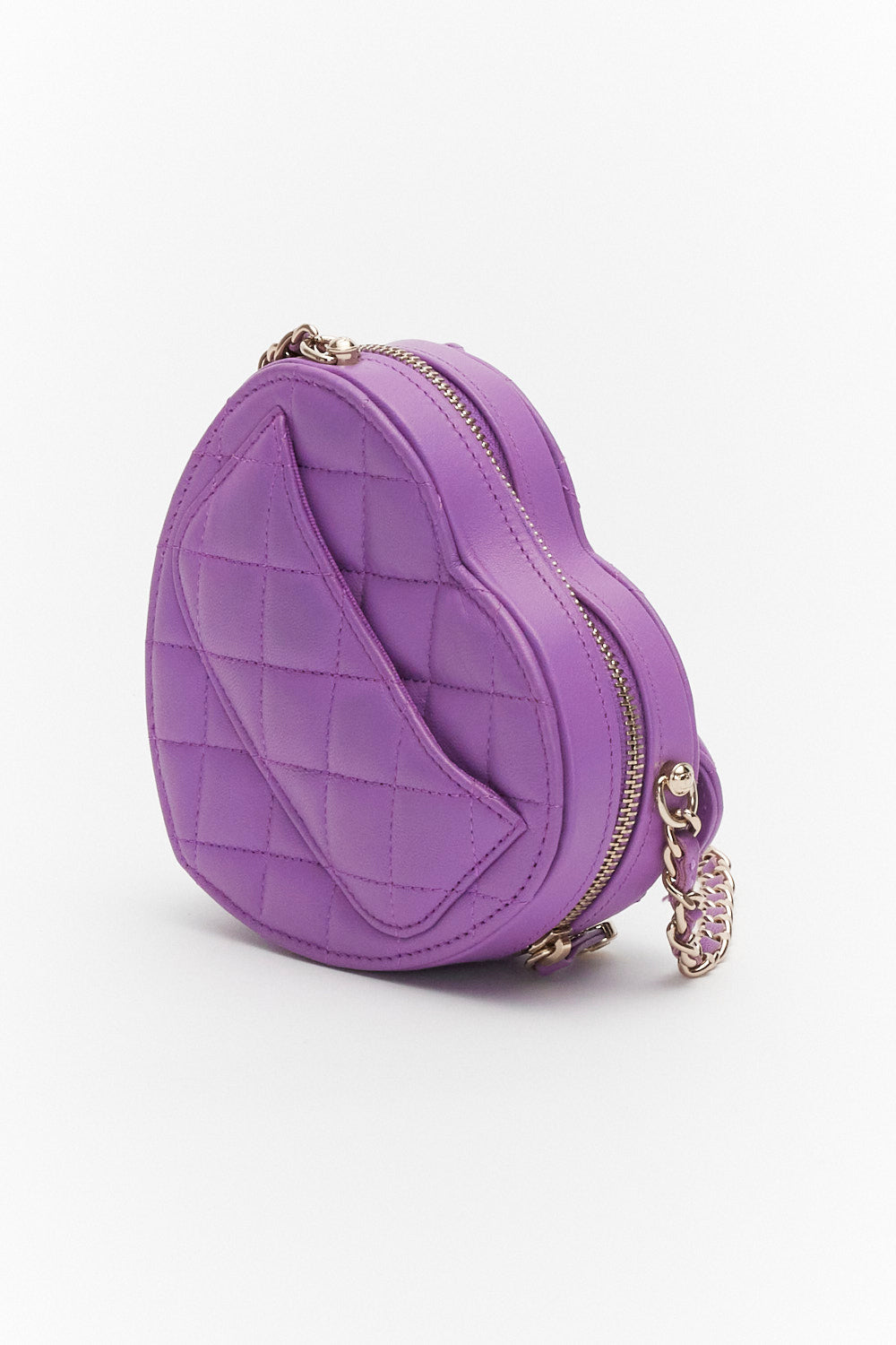 Chanel Mini Heart Bag in Purple with Lambskin Leather