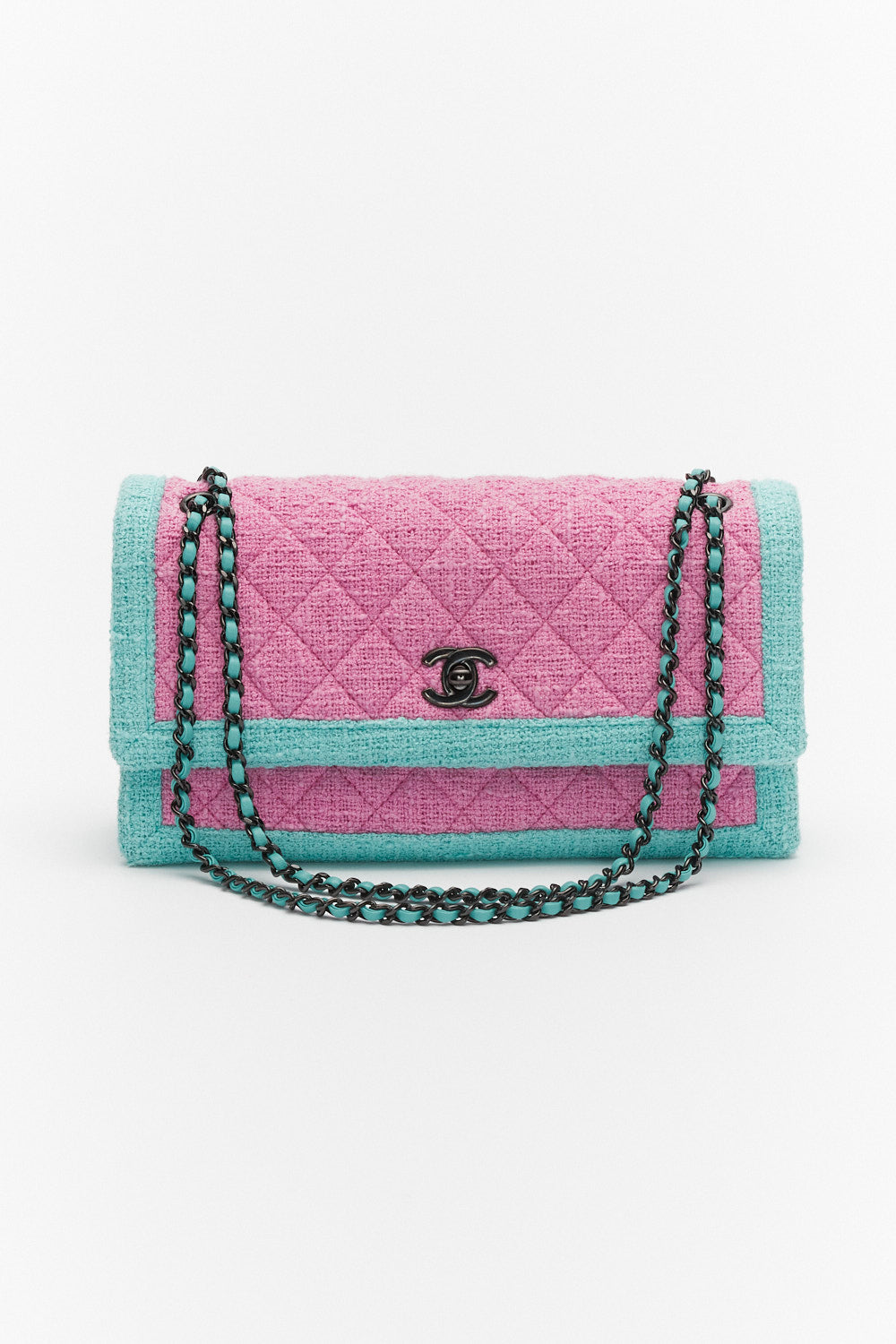 Chanel Two-Toned Tweed Flap Bag