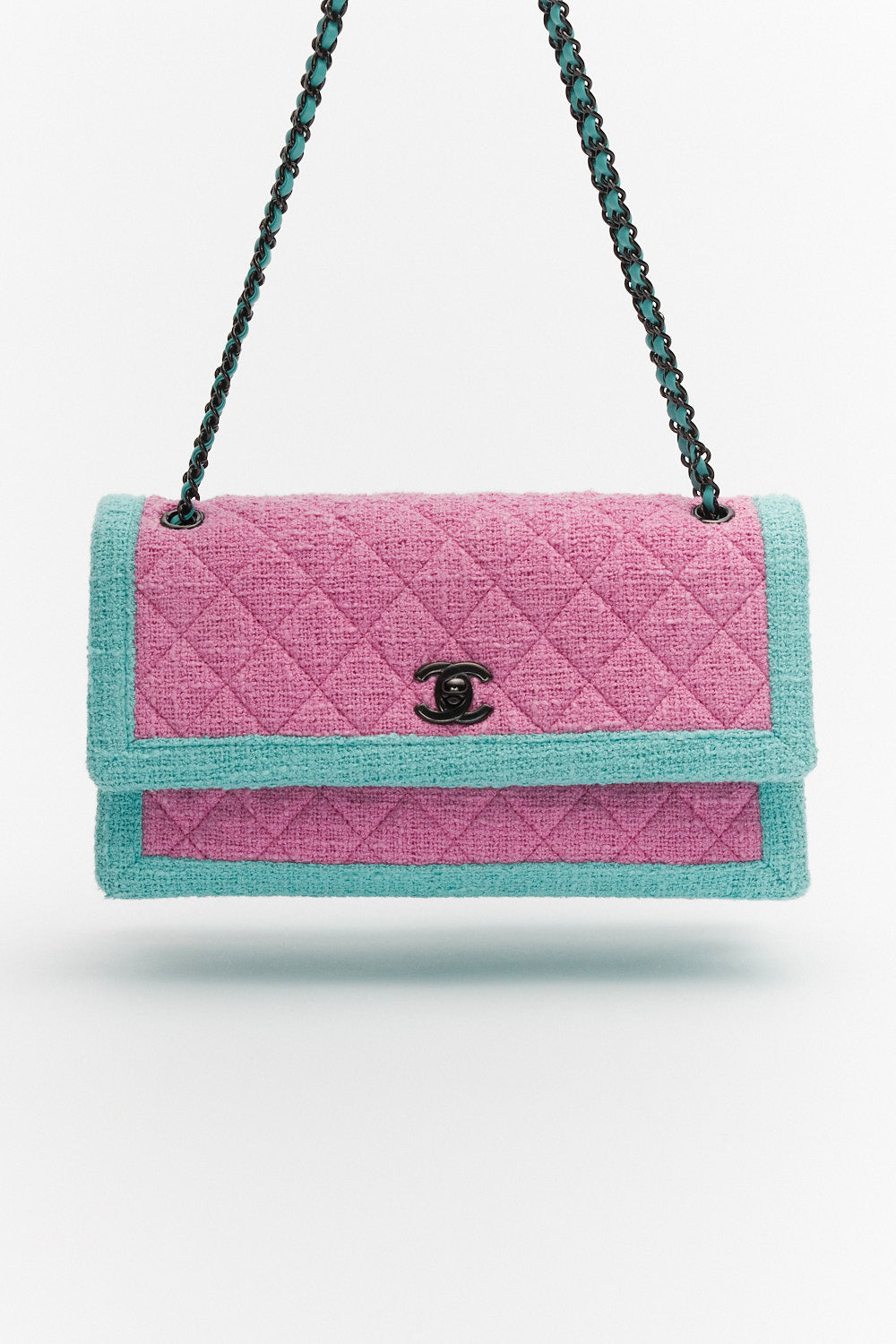 Chanel Two-Toned Tweed Flap Bag