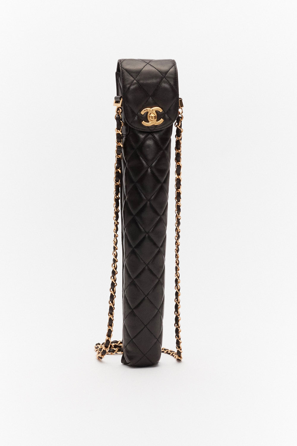 Chanel Black Umbrella in Lambskin Leather with 24k Gold Hardware