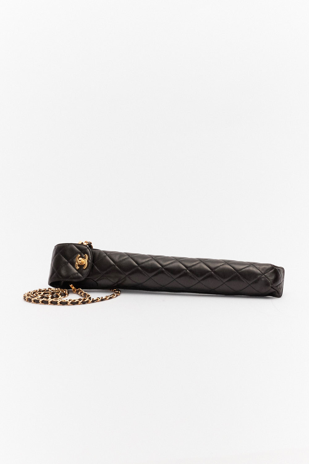 Chanel Black Umbrella in Lambskin Leather with 24k Gold Hardware