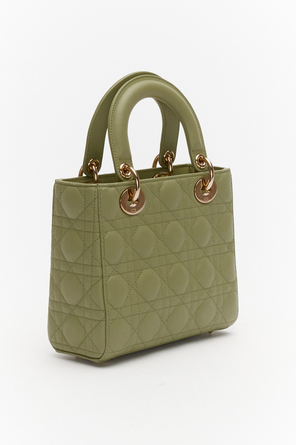 Christian Dior Small Pastel Peyote Green Cannage My ABCDior Lady Dior Bag in Lambskin Leather with Gold Hardware