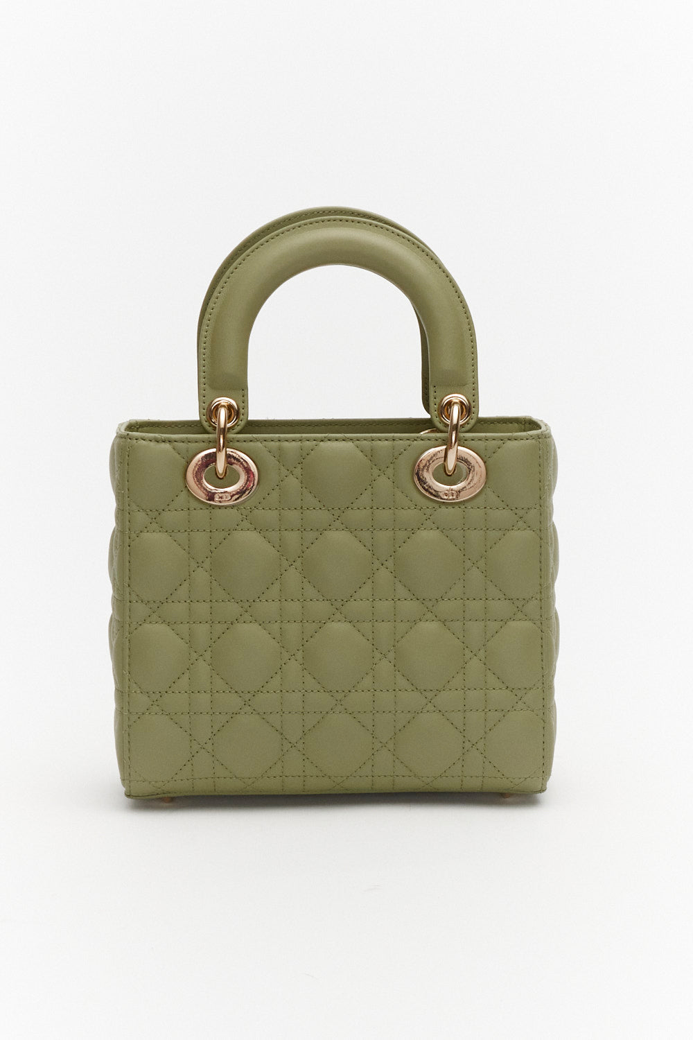 Christian Dior Small Pastel Peyote Green Cannage My ABCDior Lady Dior Bag in Lambskin Leather with Gold Hardware