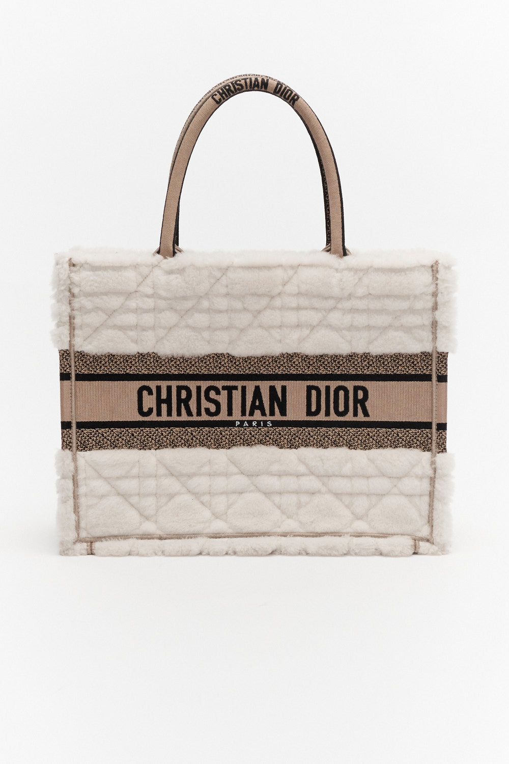 Christian Dior Medium Shearling Book Tote Bag