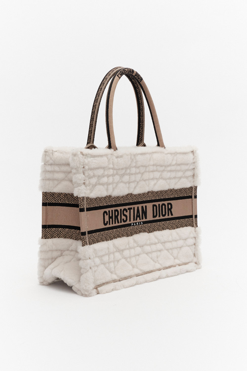 Christian Dior Medium Shearling Book Tote Bag