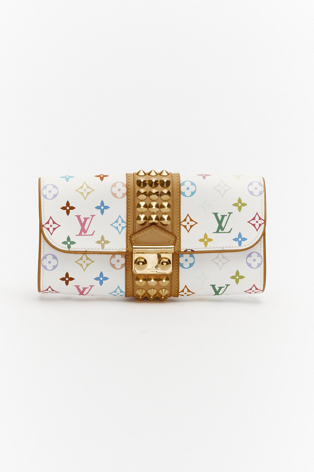 Louis Vuitton White Monogram Multicolor Courtney Clutch Bag