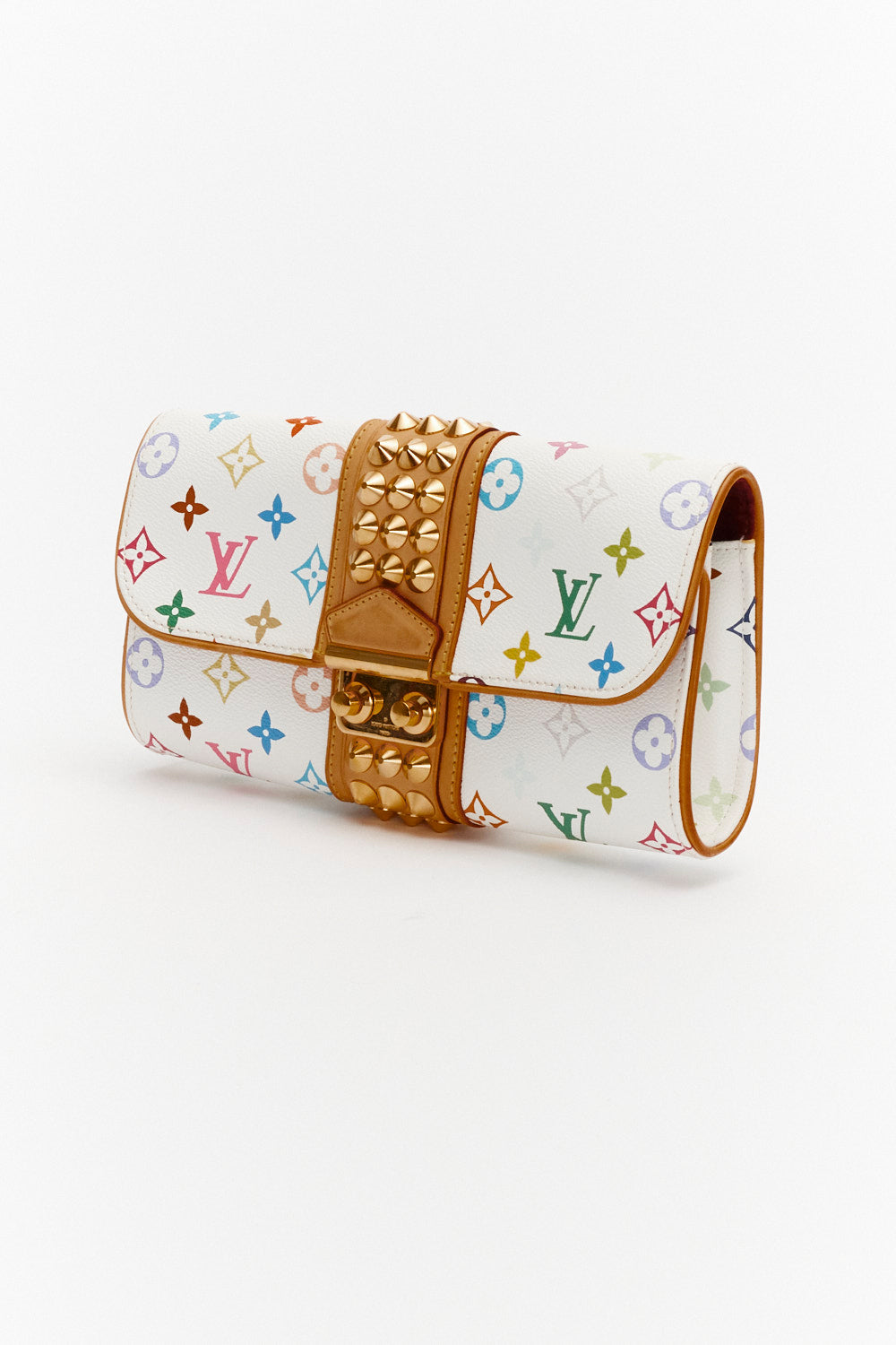 Louis Vuitton White Monogram Multicolor Courtney Clutch Bag