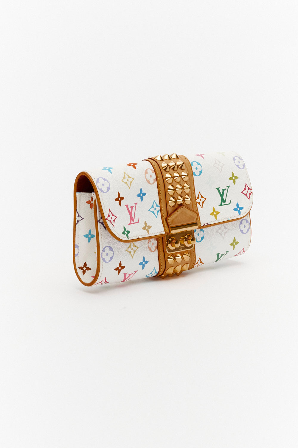 Louis Vuitton White Monogram Multicolor Courtney Clutch Bag