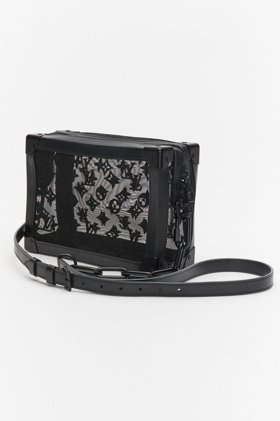 Louis Vuitton Soft Trunk Monogram Black Mesh/Leather