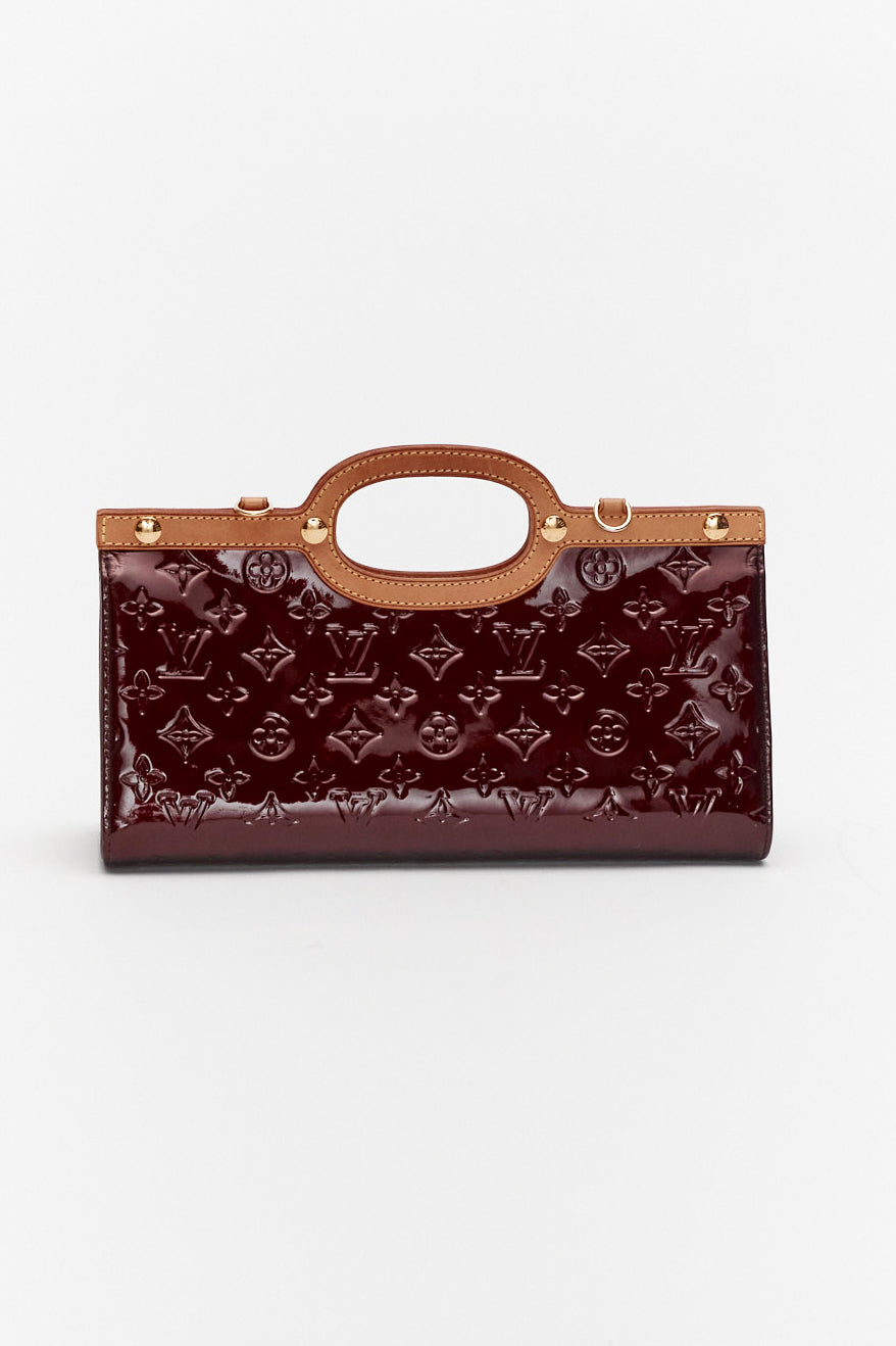 Louis Vuitton Burgundy Roxbury Drive Monogram Patent Leather Shoulder Bag