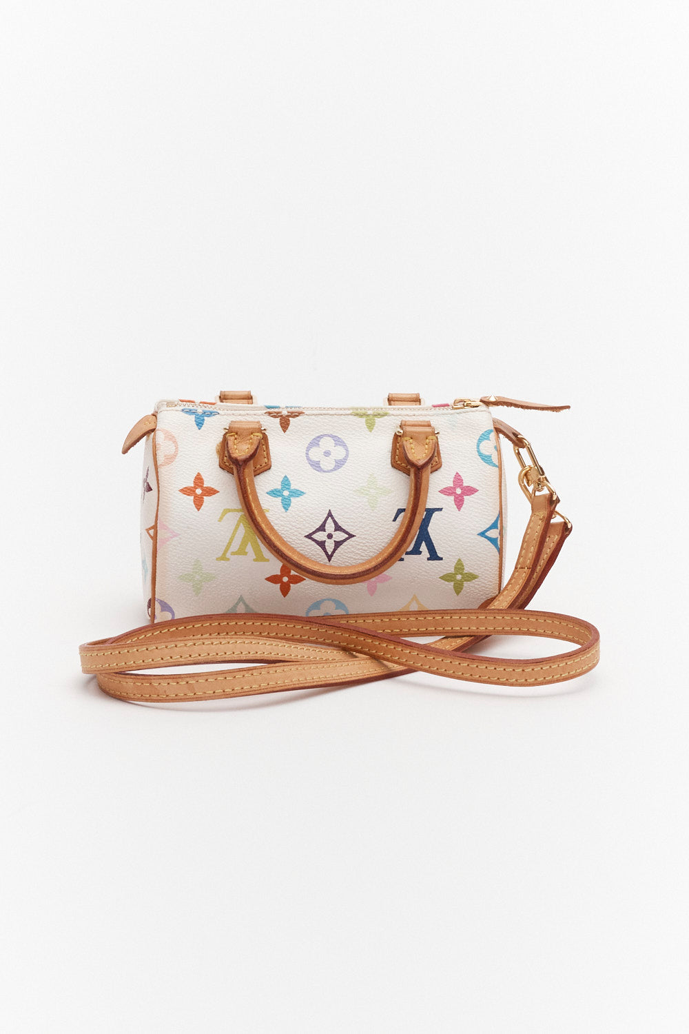 Louis Vuitton x Takashi Murakami White Monogram Multicolor Mini Speedy Bag