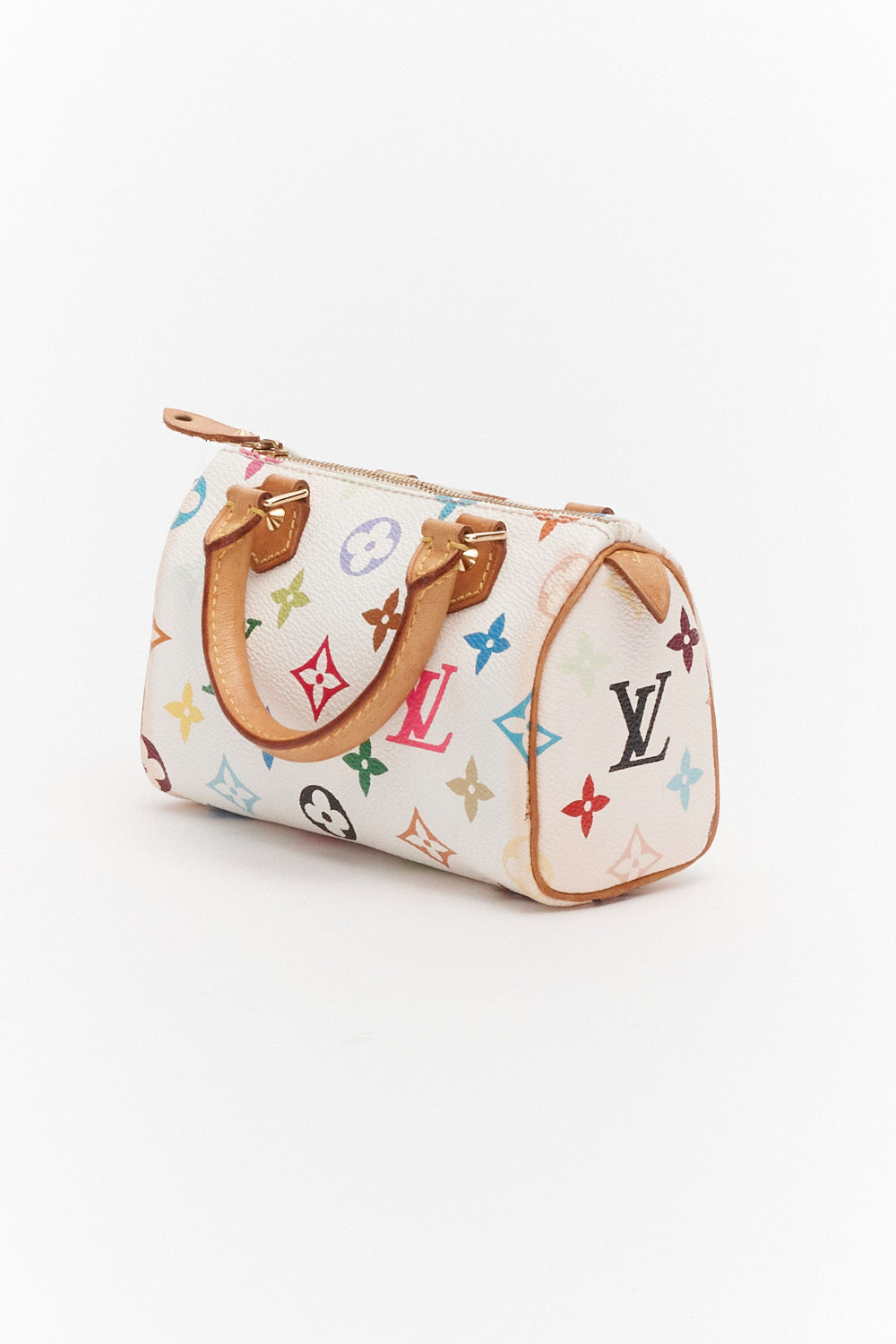 Louis Vuitton x Takashi Murakami White Monogram Multicolor Mini Speedy Bag