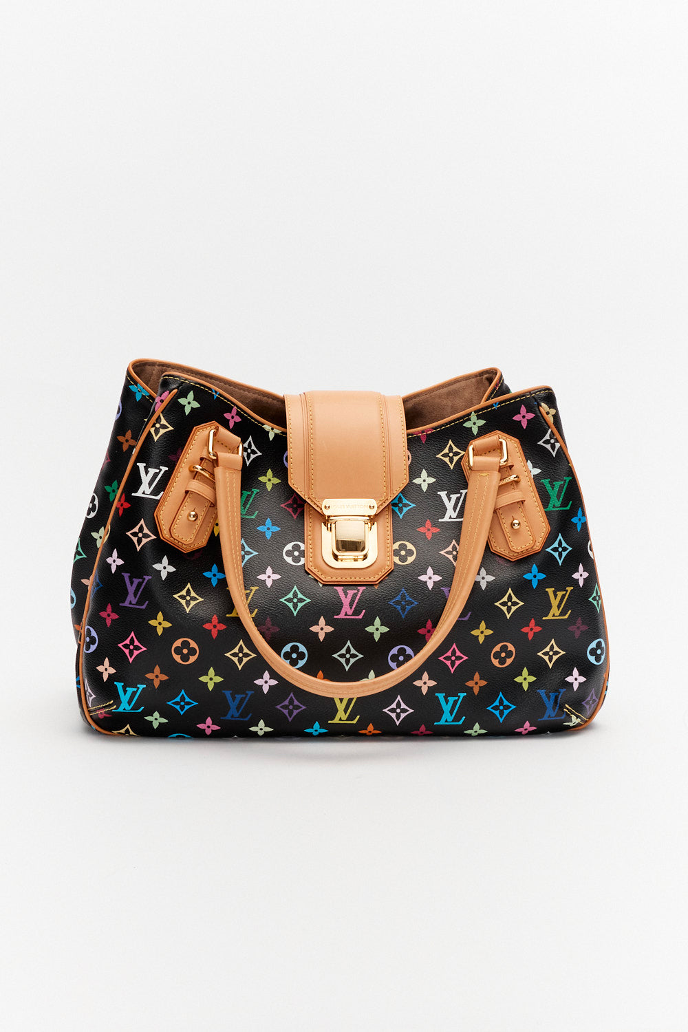 Louis Vuitton x Takashi Murakami Black Monogram Multicolor Gristo Hand Bag