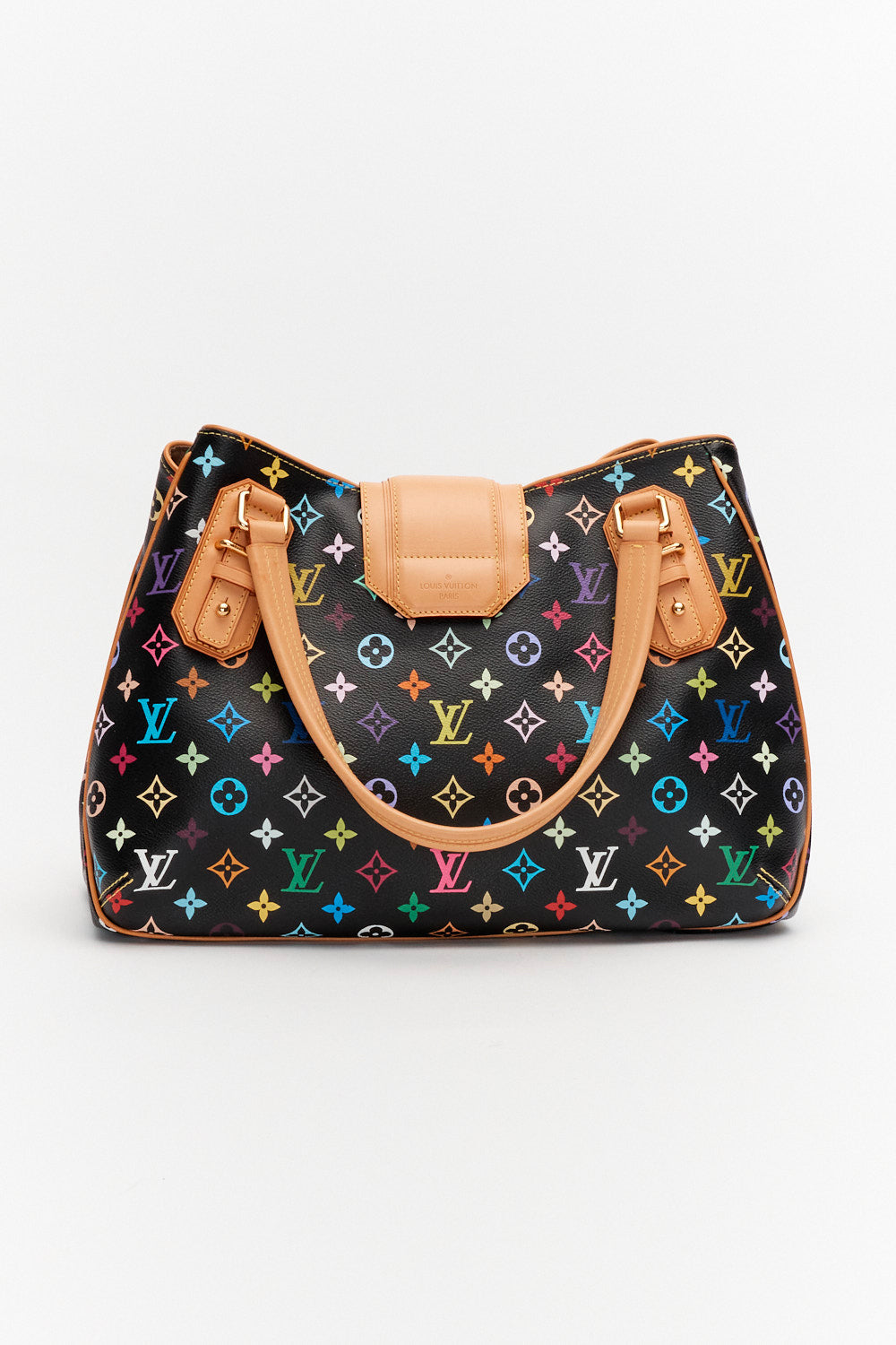 Louis Vuitton x Takashi Murakami Black Monogram Multicolor Gristo Hand Bag