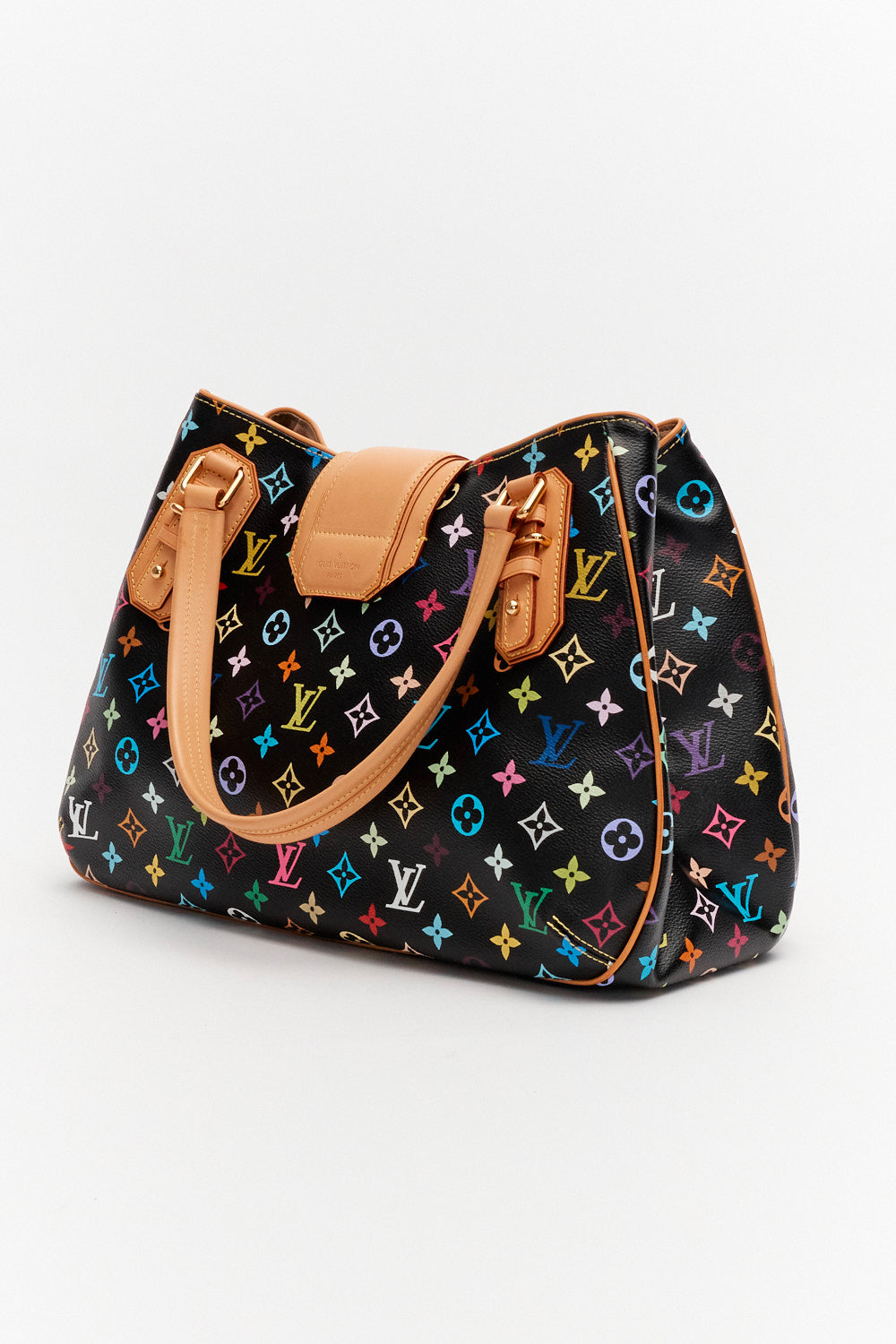 Louis Vuitton x Takashi Murakami Black Monogram Multicolor Gristo Hand Bag