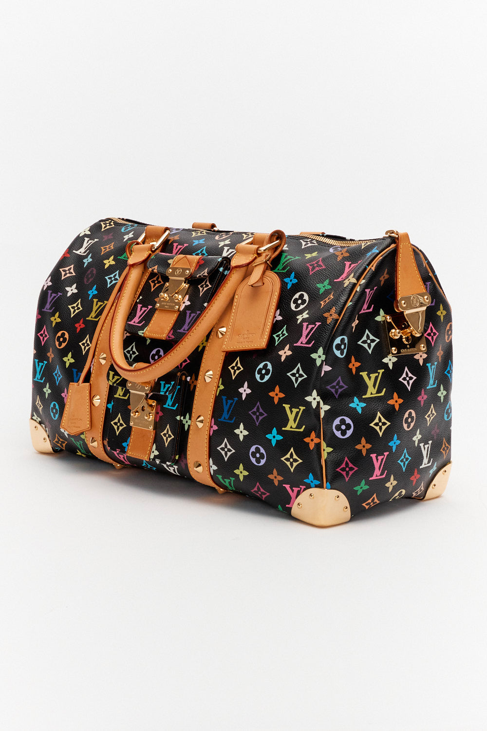 Louis Vuitton x Takashi Murakami Black Monogram Multicolor Keepall 45