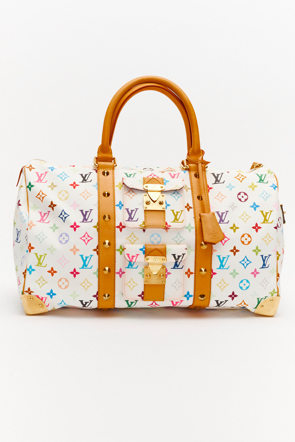 Louis Vuitton x Takashi Murakami White Monogram Multicolor Keepall 45