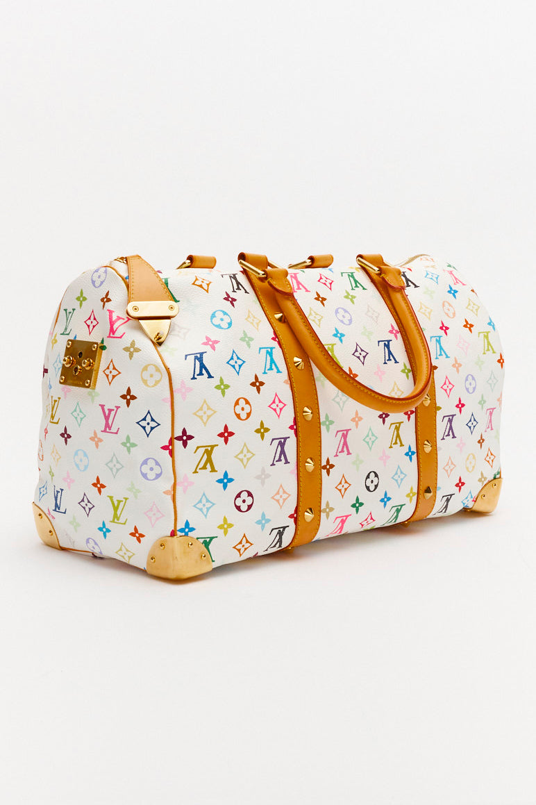 Louis Vuitton x Takashi Murakami White Monogram Multicolor Keepall 45