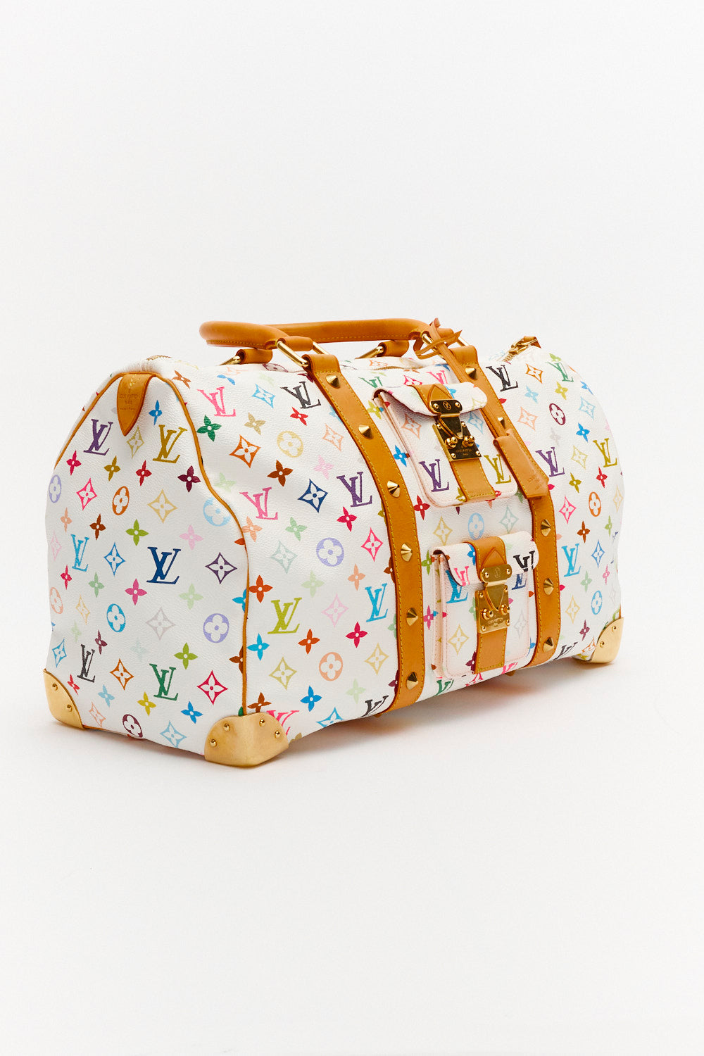 Louis Vuitton x Takashi Murakami White Monogram Multicolor Keepall 45