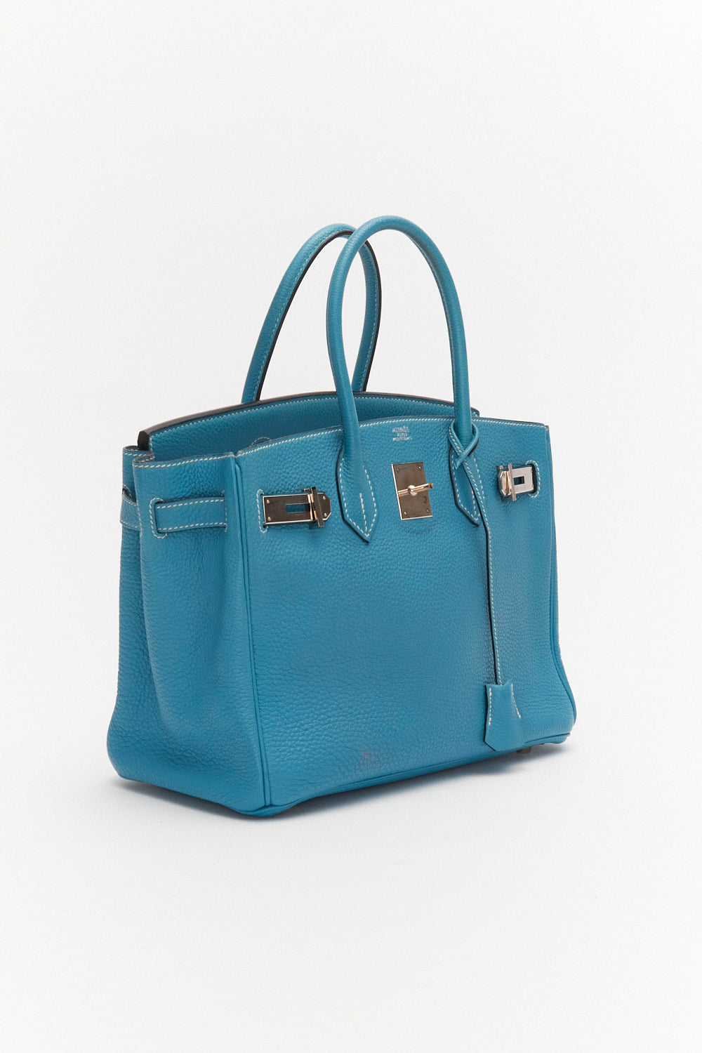 Hermès Birkin 30cm in Blue Jeans Togo Leather with Palladium Hardware