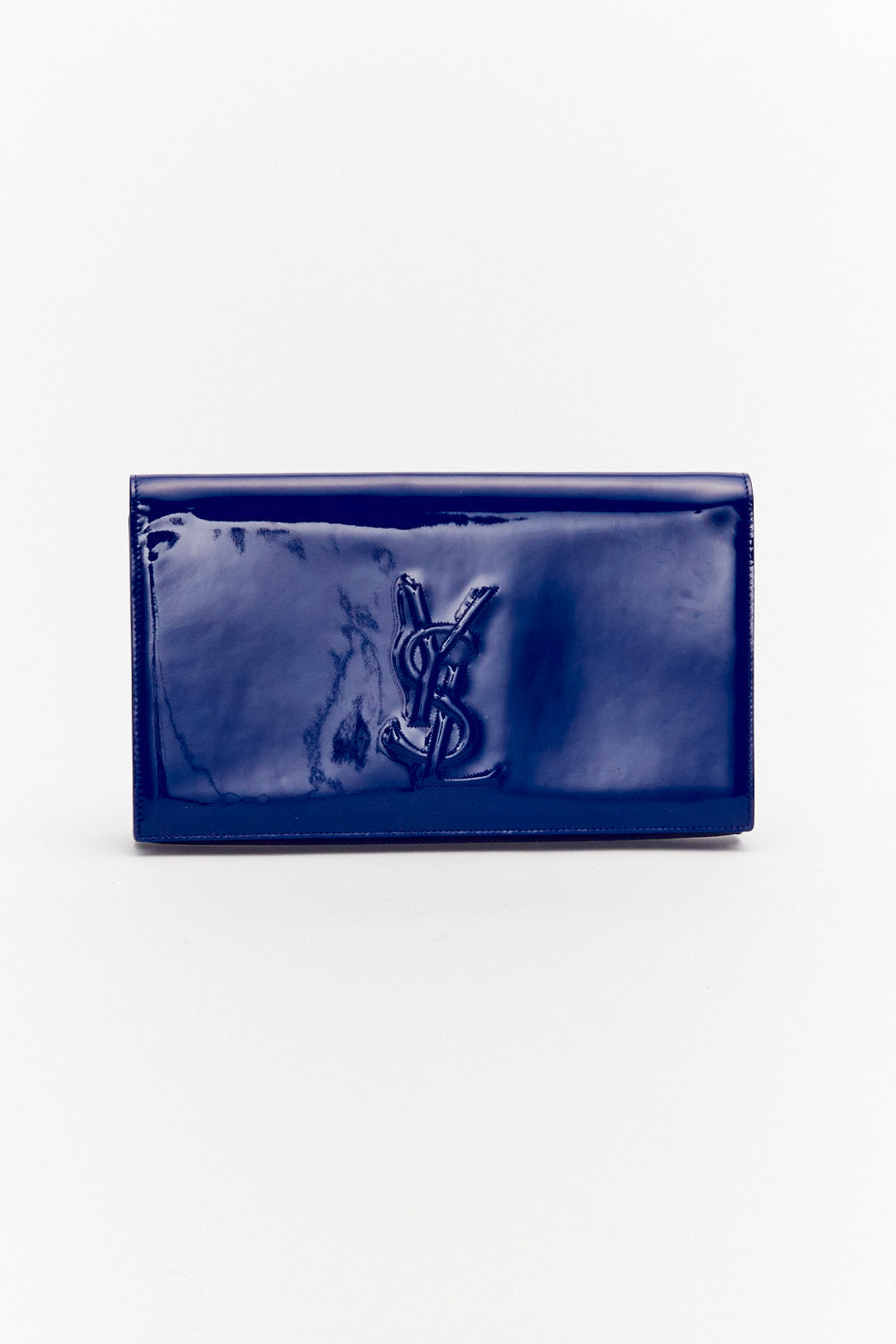 Yves Saint Laurent Belle de Jour Royal Blue Patent Leather Clutch