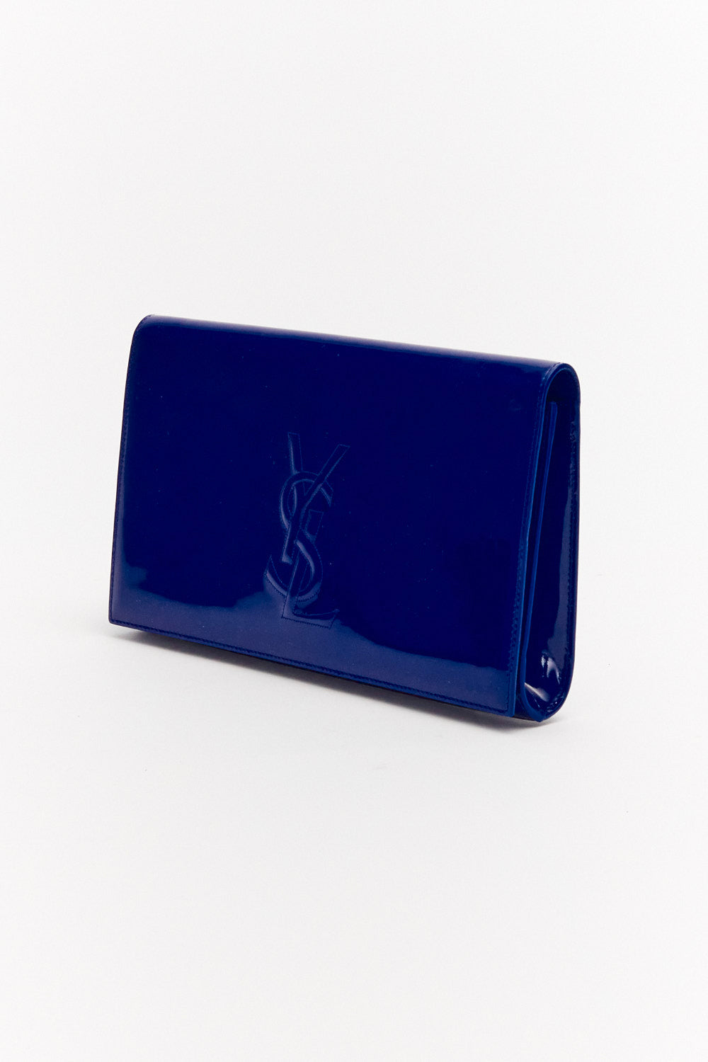 Yves Saint Laurent Belle de Jour Royal Blue Patent Leather Clutch