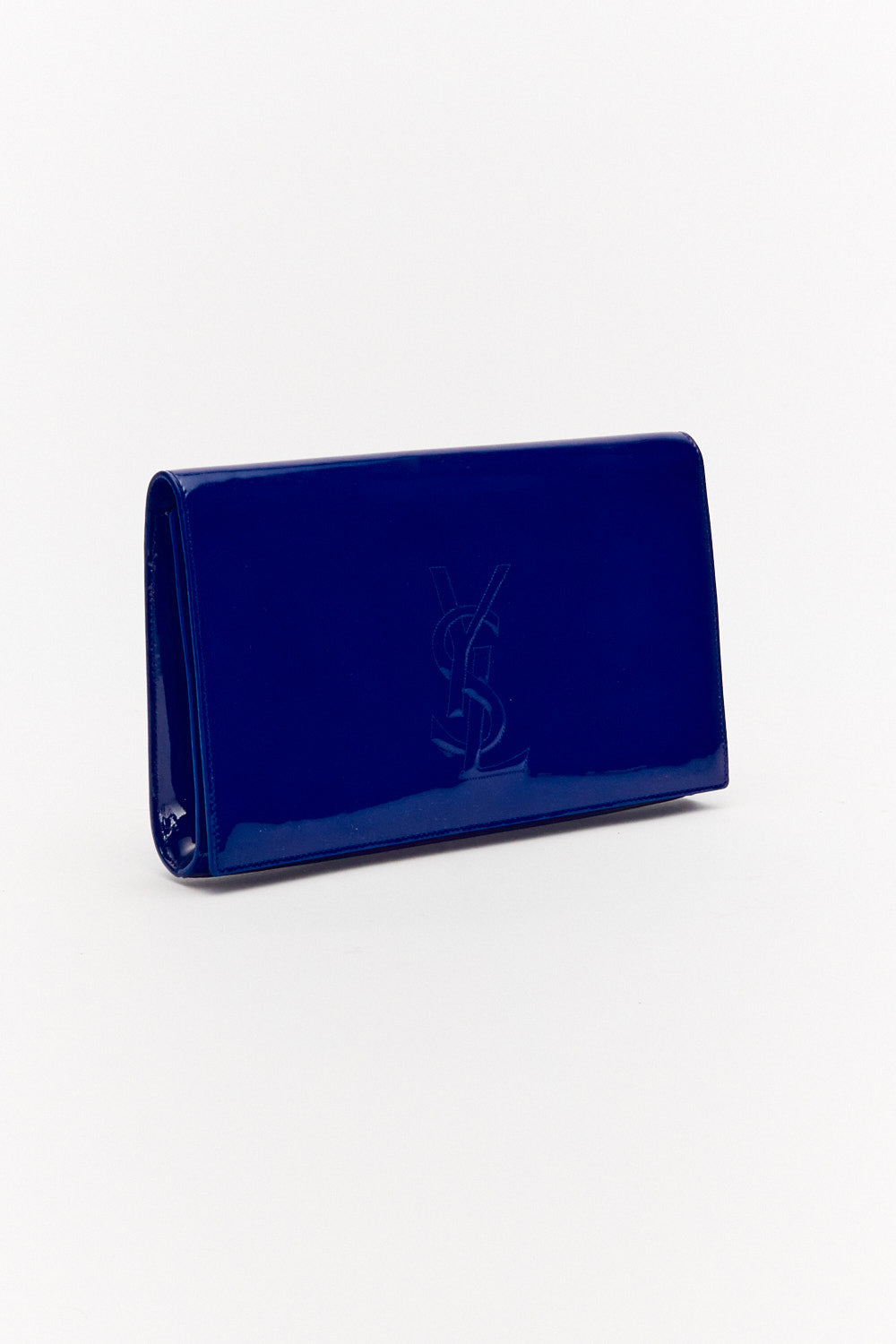 Yves Saint Laurent Belle de Jour Royal Blue Patent Leather Clutch