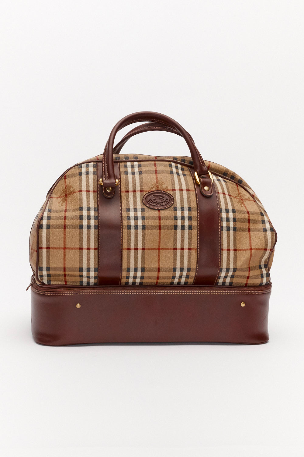 Burberry Vintage Brown Leather Travel Bag