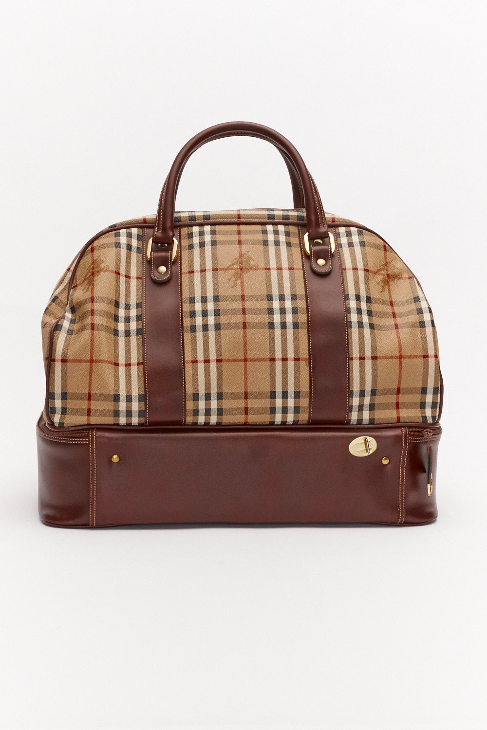 Burberry Vintage Brown Leather Travel Bag