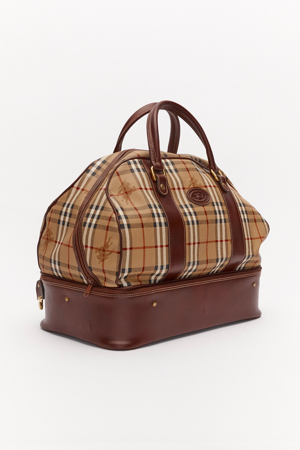 Burberry Vintage Brown Leather Travel Bag