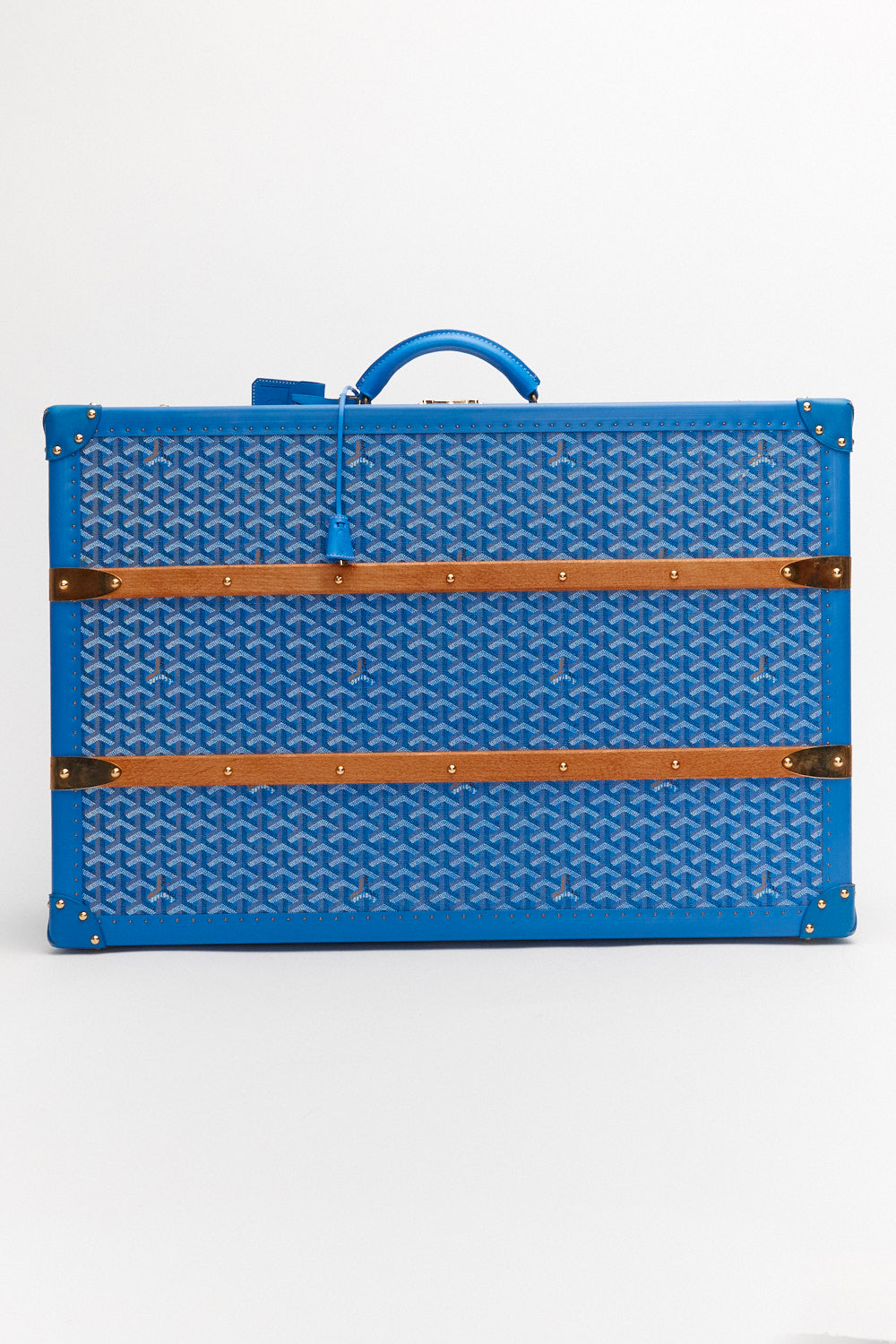 Goyard Super Rare 2018 Blue Chevron-print trunk