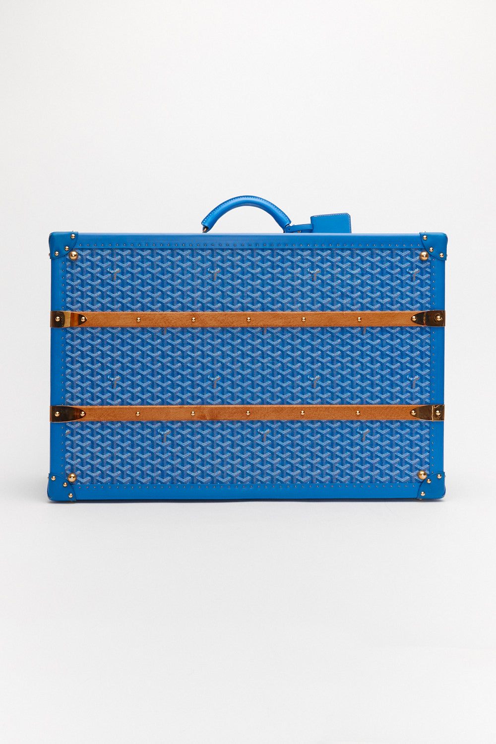 Goyard Super Rare 2018 Blue Chevron-print trunk