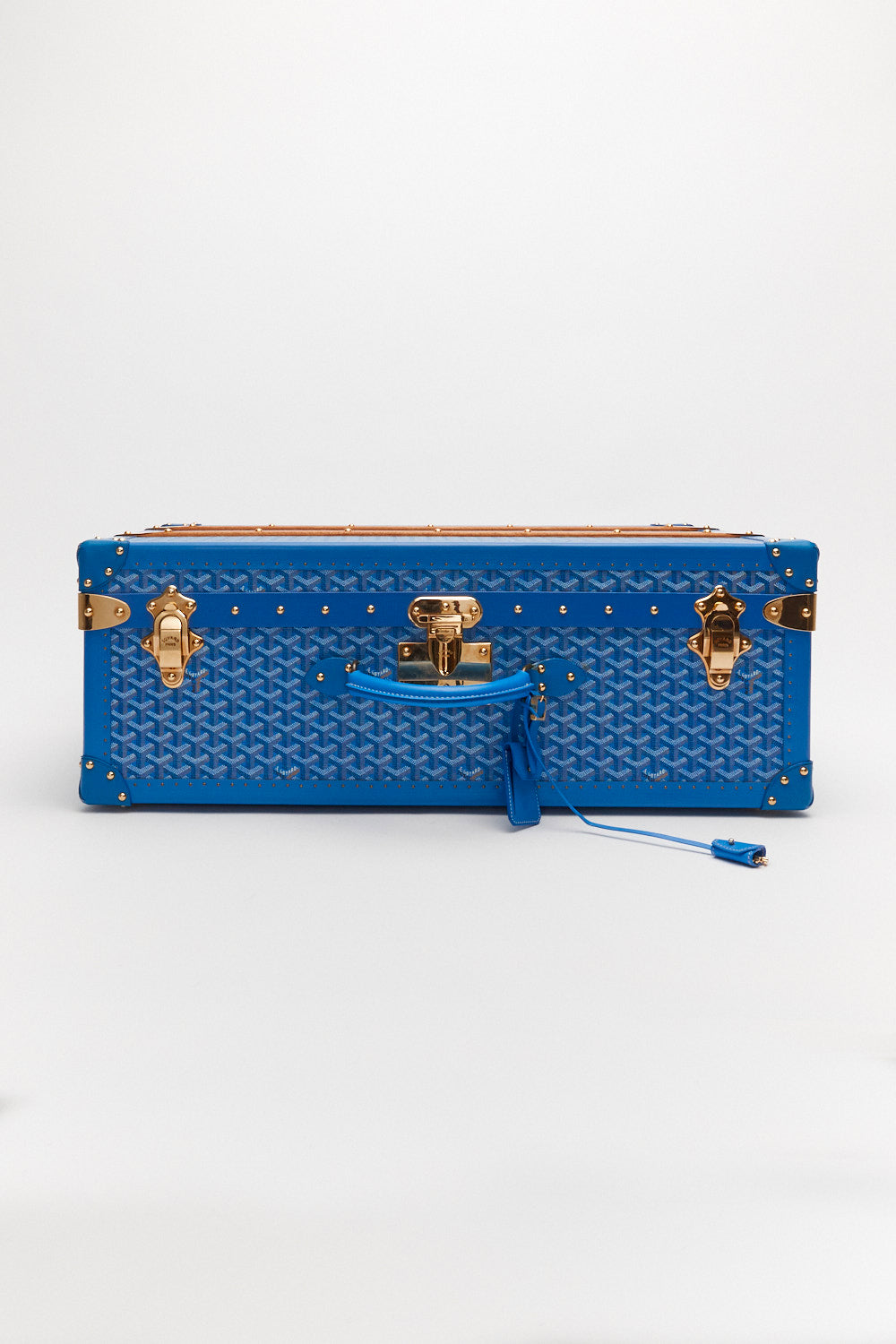 Goyard Super Rare 2018 Blue Chevron-print trunk