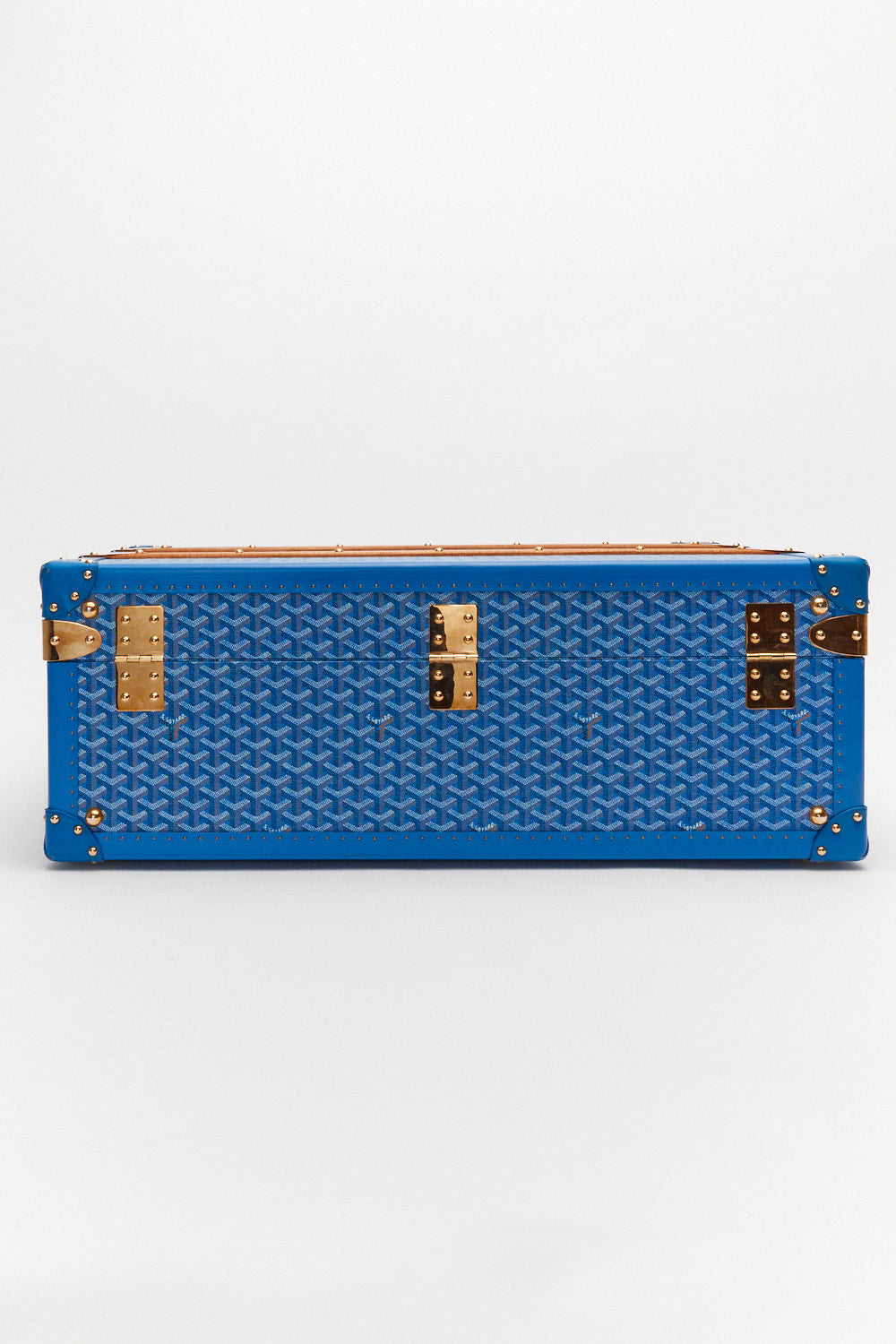 Goyard Super Rare 2018 Blue Chevron-print trunk