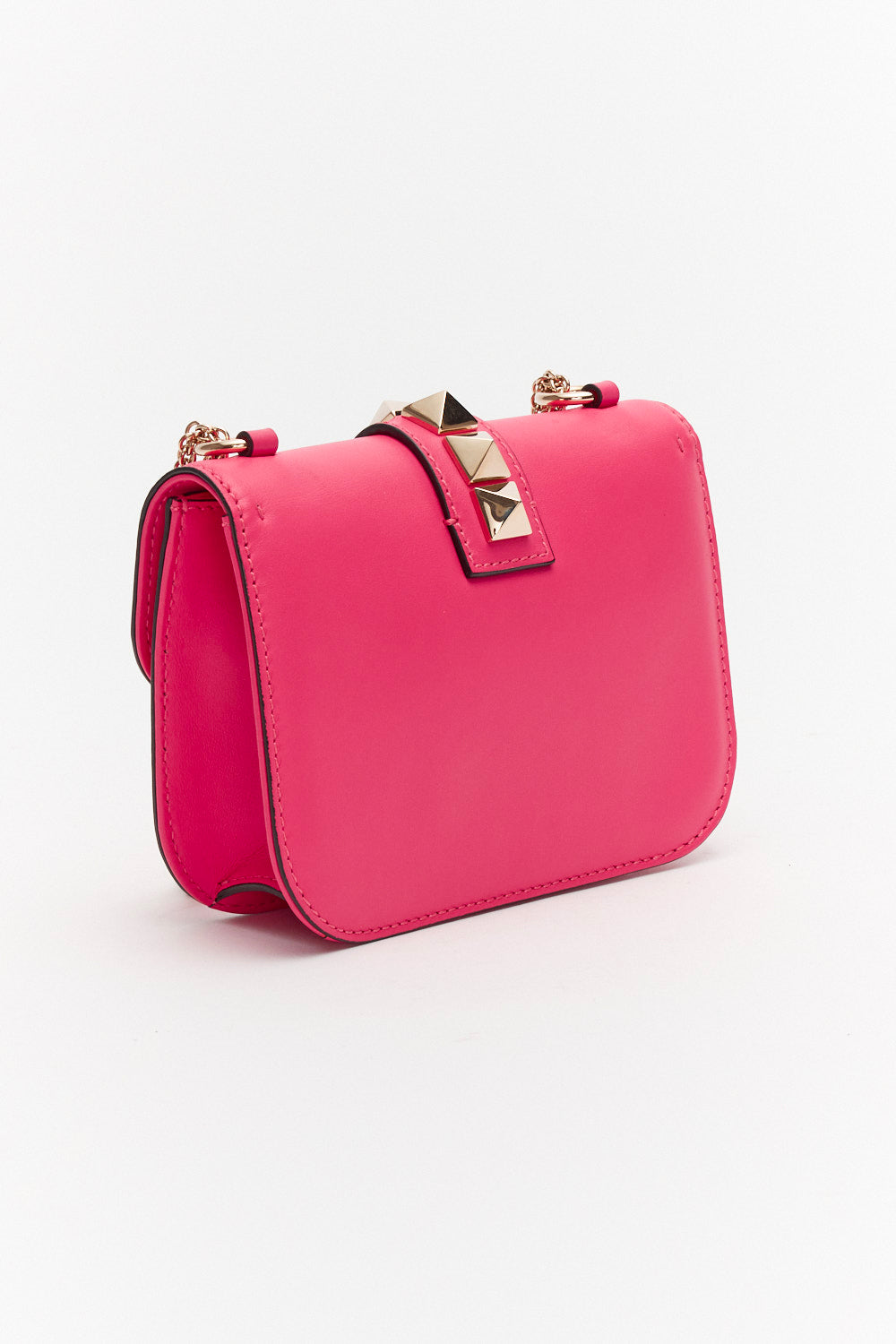 Valentino Small Pink Rockstud Glam Lock Bag