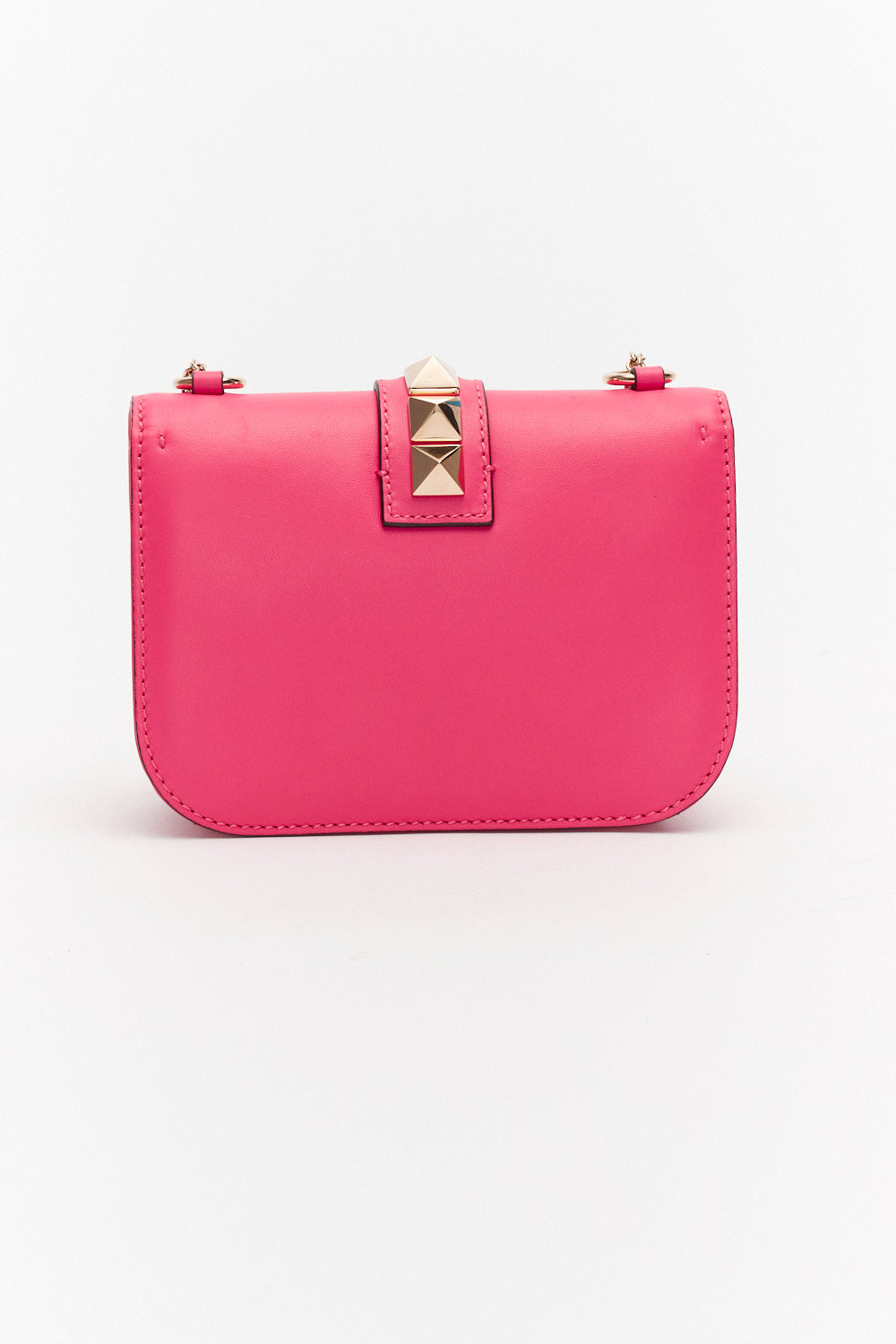 Valentino Small Pink Rockstud Glam Lock Bag