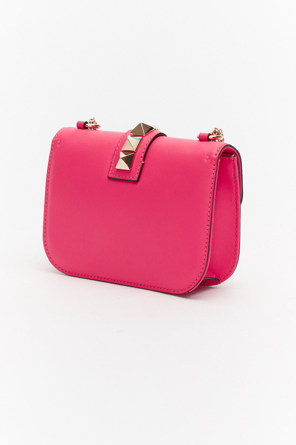 Valentino Small Pink Rockstud Glam Lock Bag