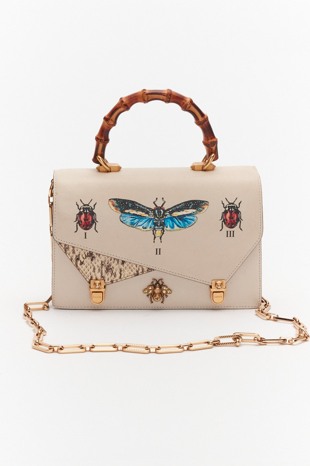 Gucci Small White Ottilia Top Handle Bag