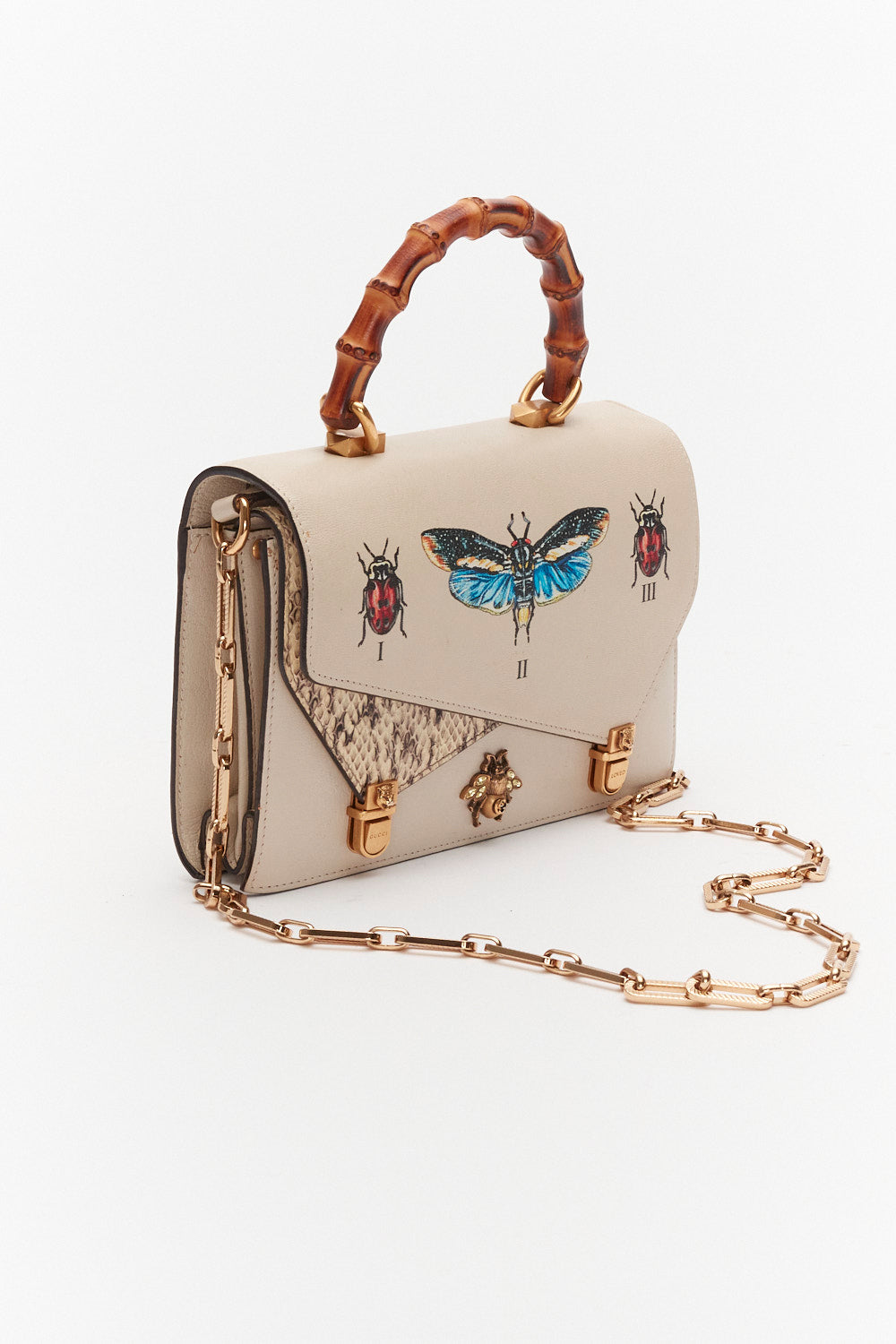 Gucci Small White Ottilia Top Handle Bag