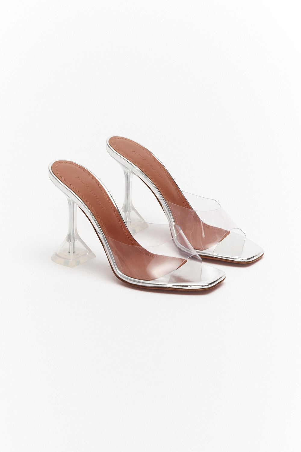 Amina Muaddi Lupita Glass Clear PVC Transparent Mules